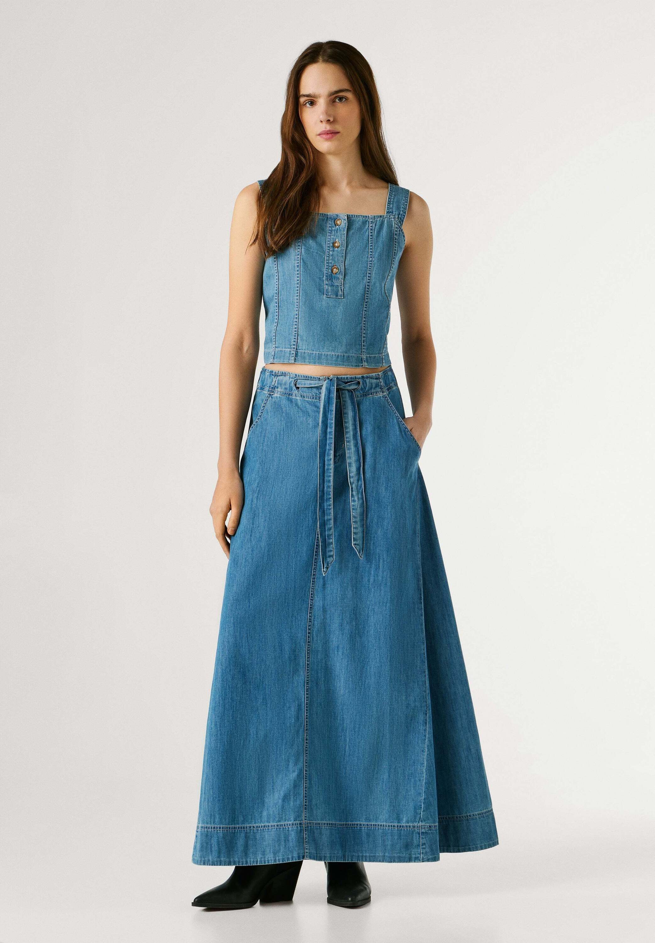 Pepe Jeans A-Linien-Rock skirt MAXI SKIRT UHW BELT