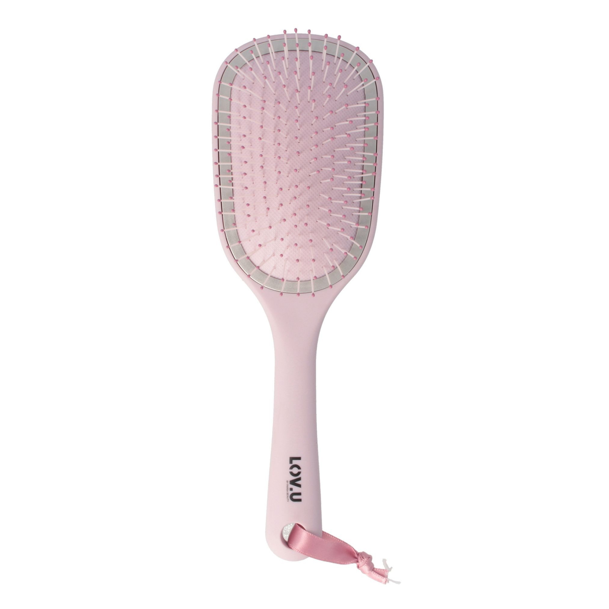PARSA Beauty Haarbürste LOV.U Entwirrbürste groß Wet & Dry für sanftes Kämmen in Rosa