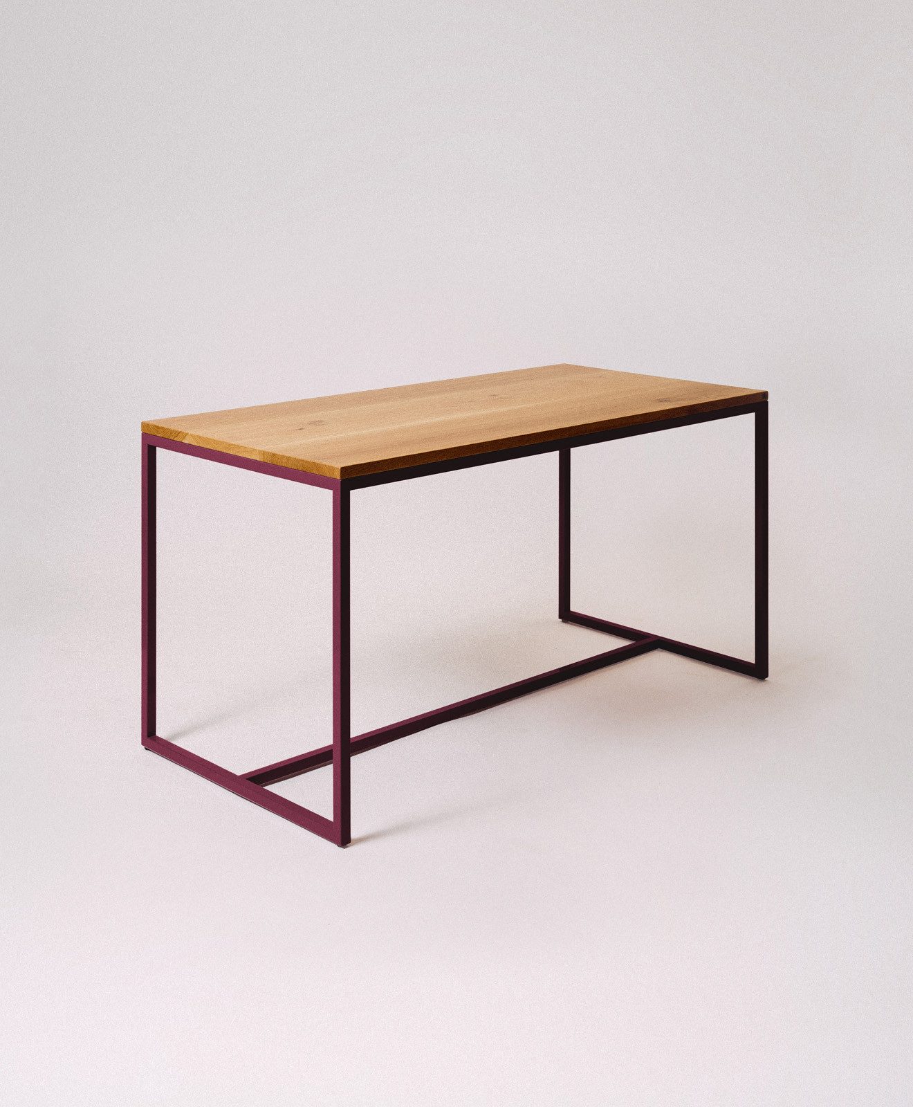 KAWENTSMANN Esstisch TALON Massivholztisch mit pulverbeschichtetem Stahlgestell (Tisch), aus massiver Eiche, mit Stahlgestell, Made in Germany, RAL-Farben