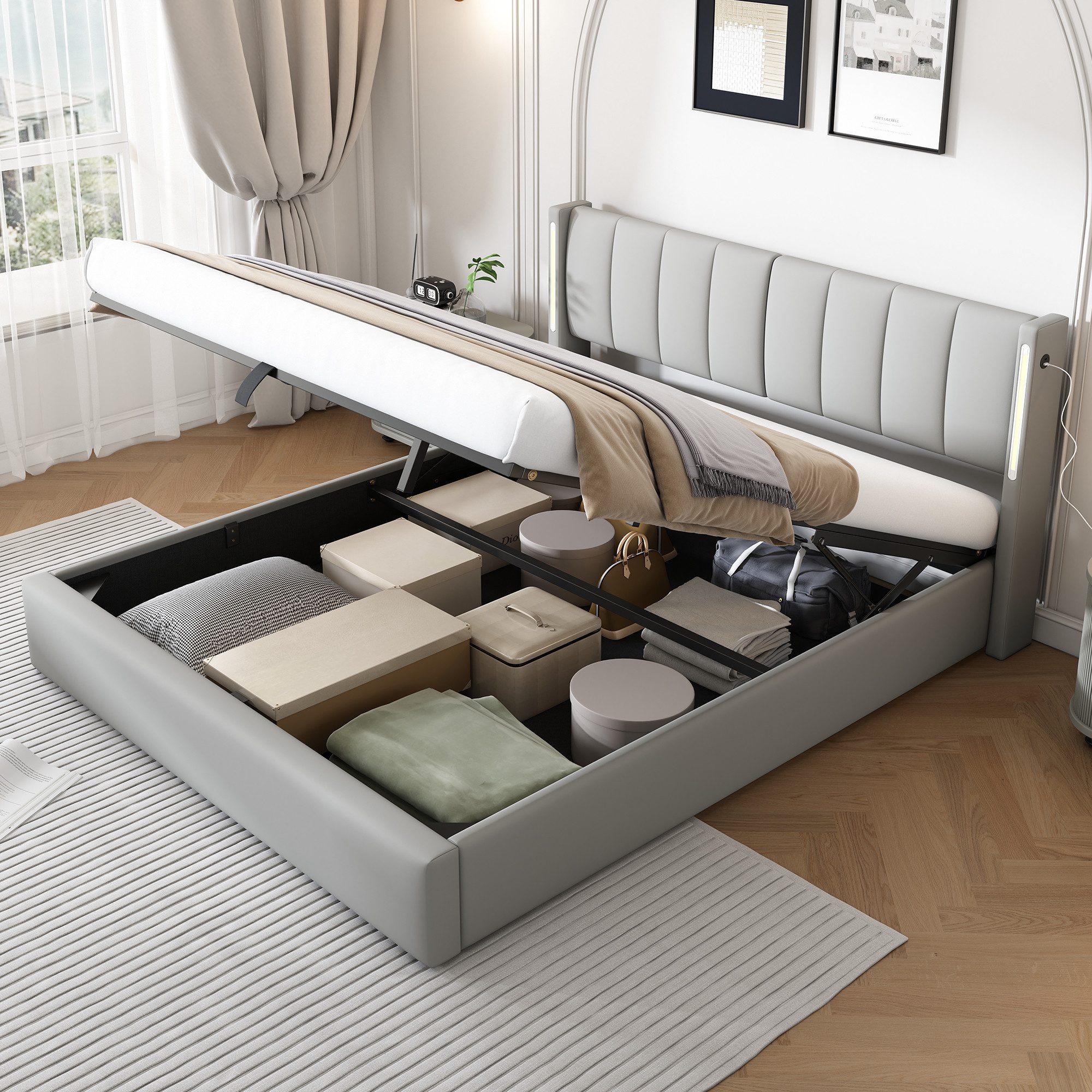 HAUSS SPOLE Polsterbett 140x200cm mit USB-Anschluss, günstig online kaufen