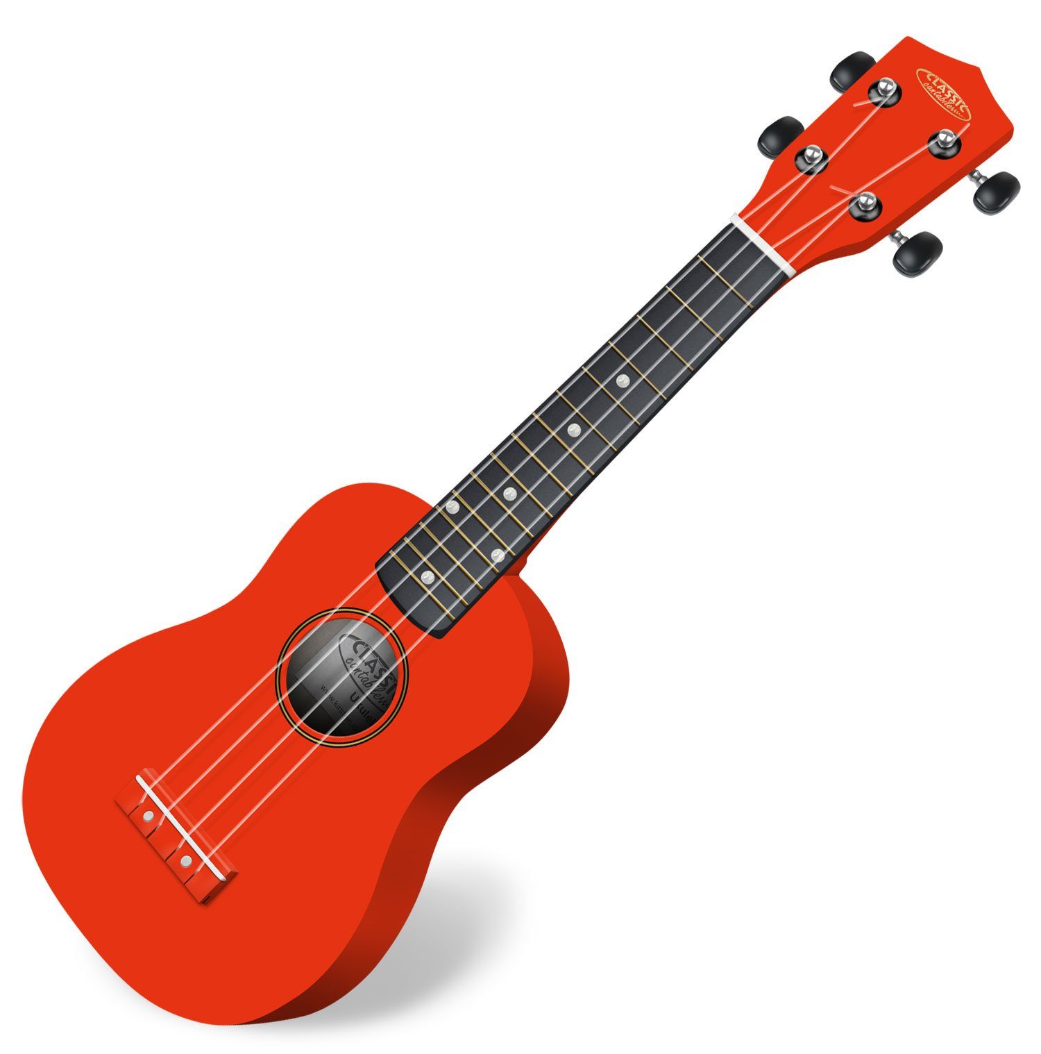 Classic Cantabile Ukulele Sopranukulele (Ukulele, Uke, 15 Bünde, leichtgängige Gitarrenmechanik)