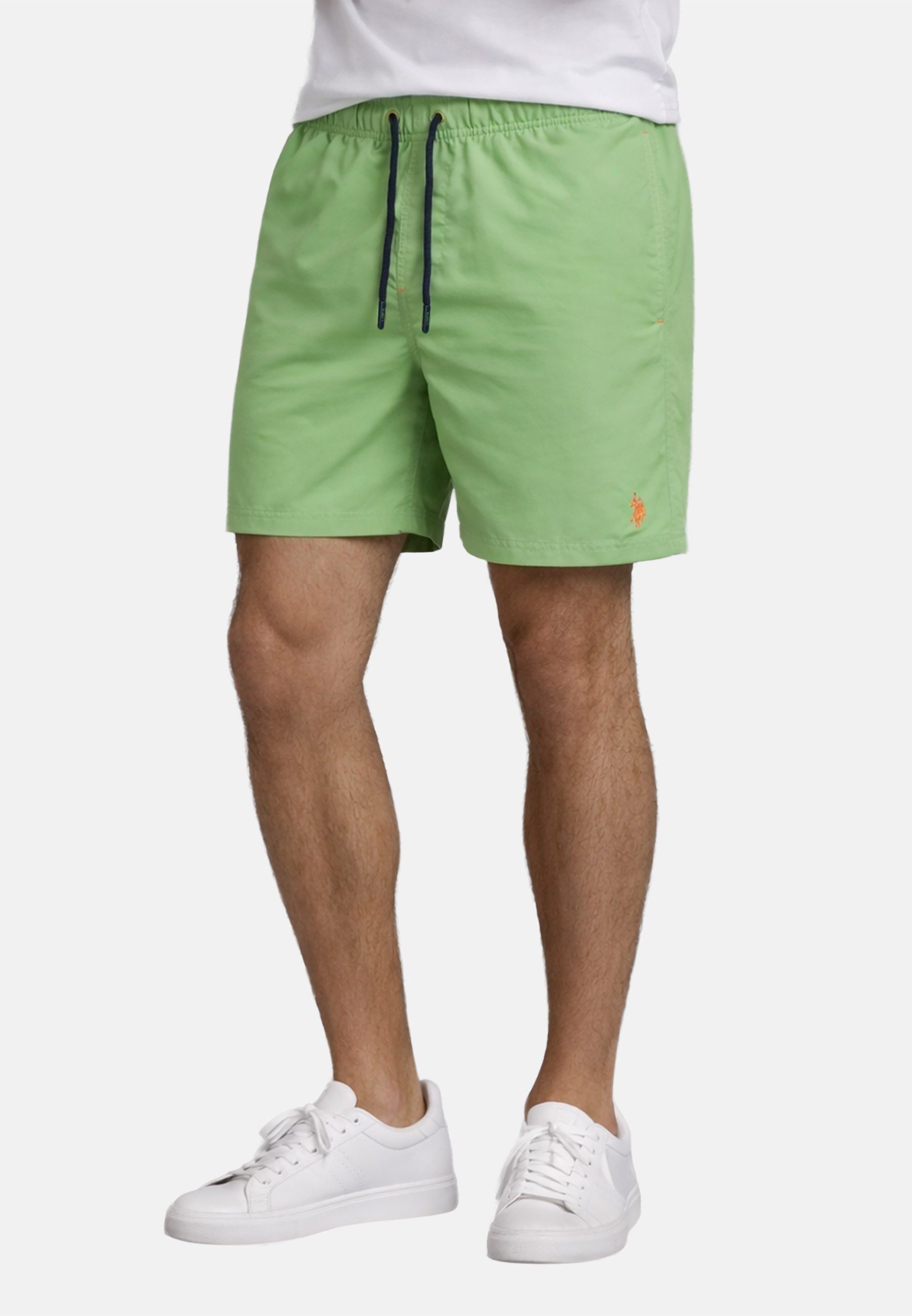 U.S. Polo Assn. Badeshorts USChrys - Schwimmshorts mit Netzfutter und Kordelzug Leichte Badehose mit elastischem Bund und Allover-Logo