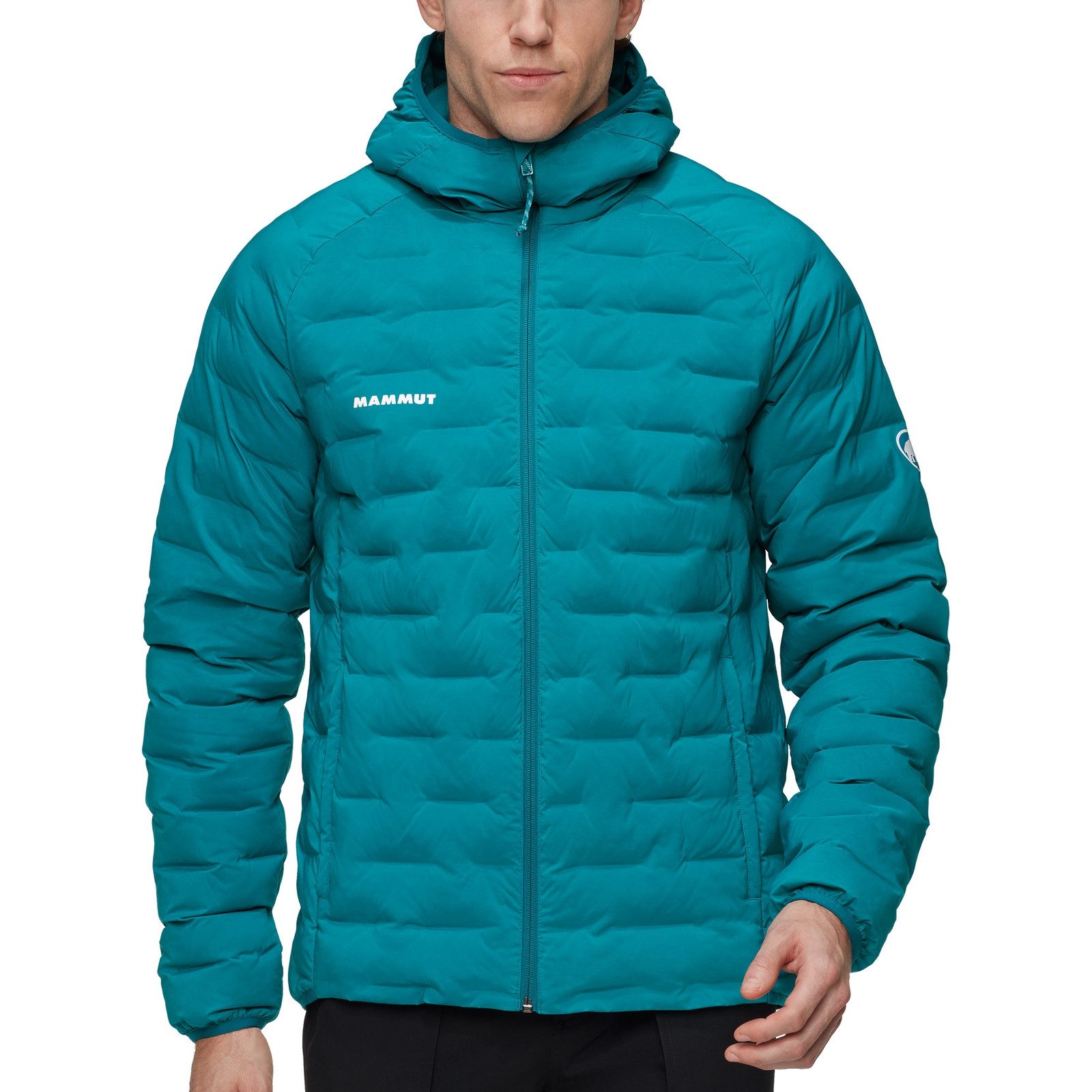 Mammut Winterjacke Sender IN Hooded Jacket mit Markenschriftzug auf der Vorderseite