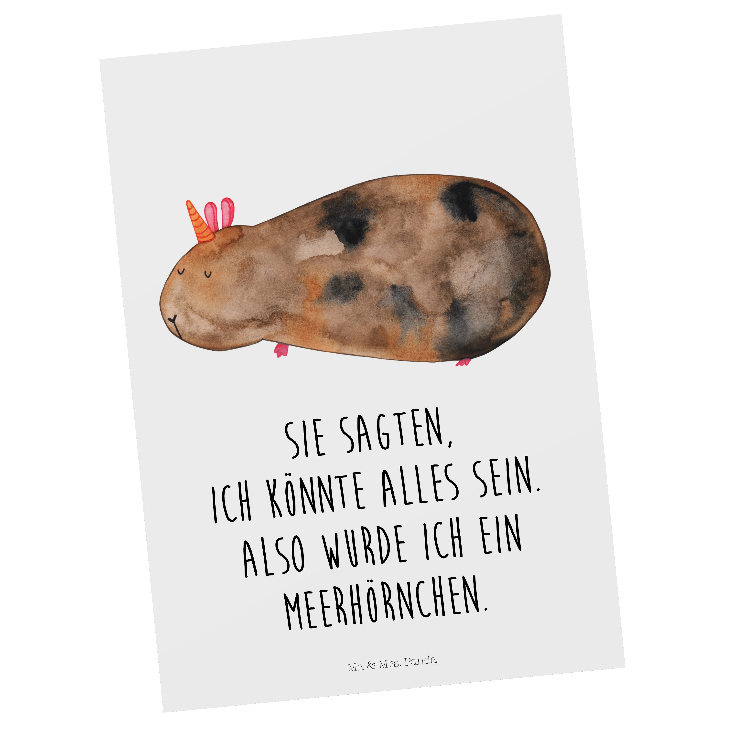 - Geschenk, Meerhörnchen Mrs. Unicorn, Weiß Mr. - Panda Geburtstagskarte, K & Einhorn, Postkarte