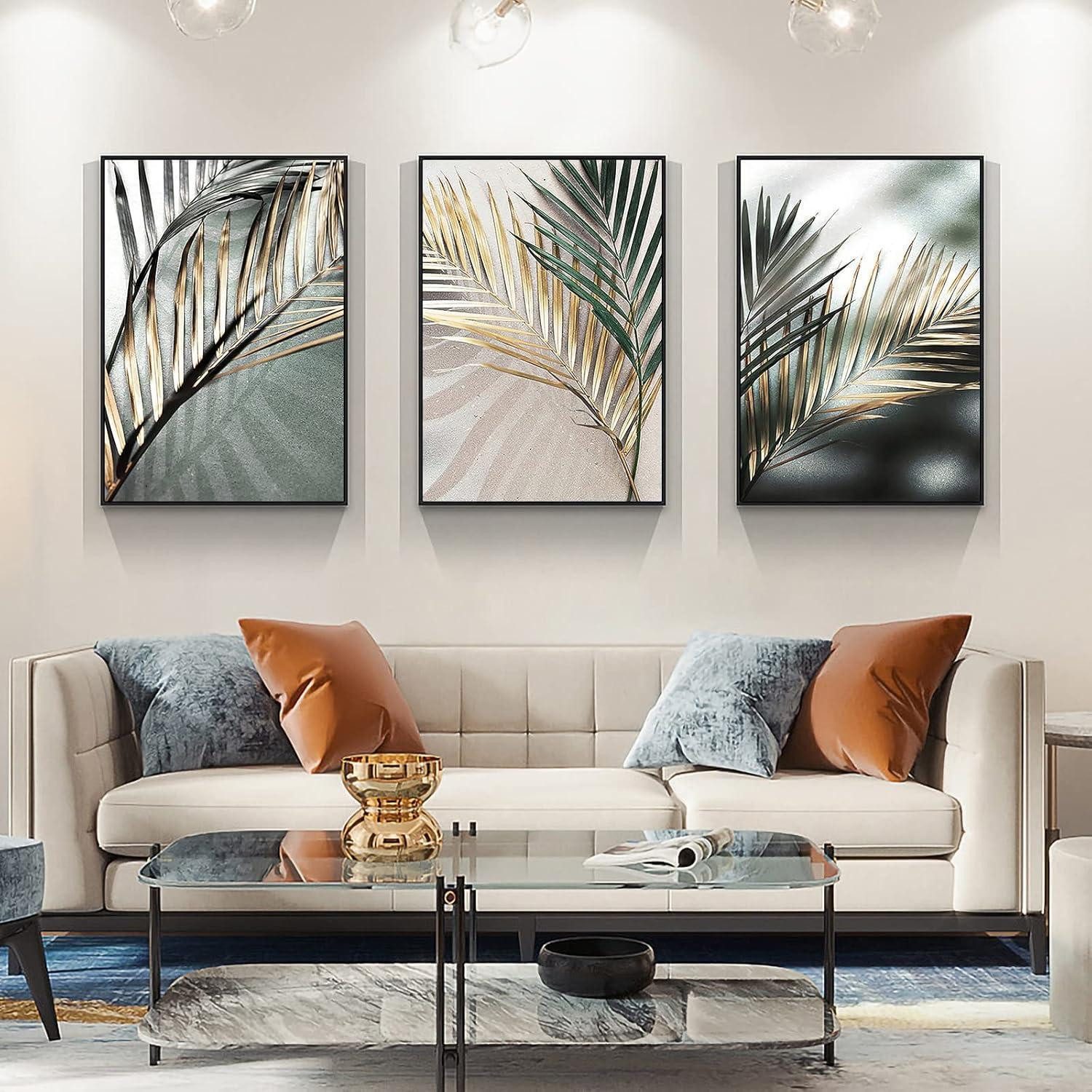 LuxusKollektion Poster Poster 3er Set Abstrakt Gold Blätter Wohnzimmer 50x70cm, (1 St) – Bild 2 von 5