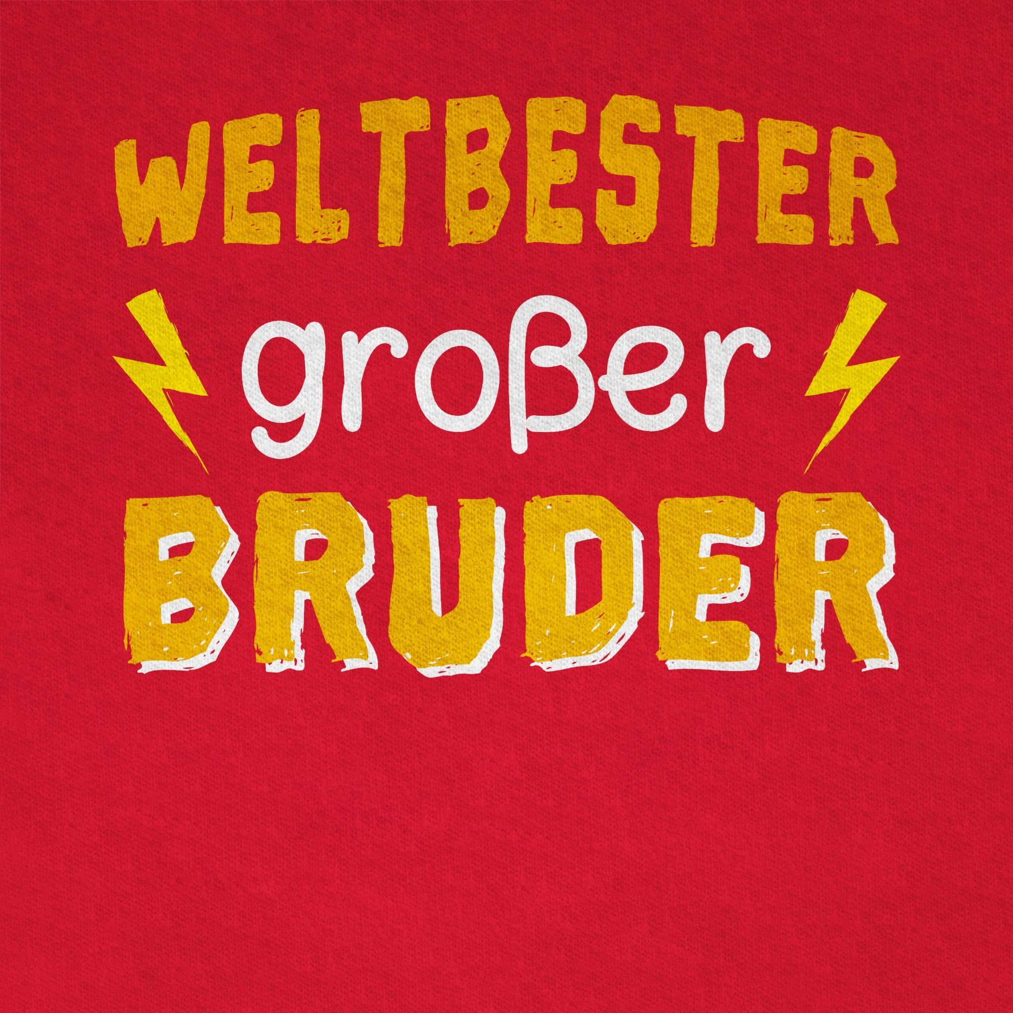 Shirtracer T-Shirt Weltbester Rot Großer 3 großer Bruder Bruder
