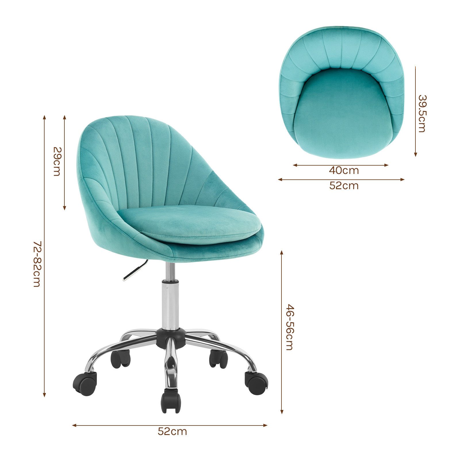 Woltu Bürostuhl (1 St), ergonomisch, Schminkstuhl, Schreibtischstuhl 150 kg belastbar