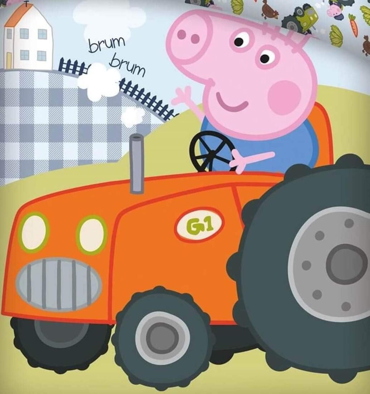 Aymax sprl Kinderbettwäsche Bettwäsche Peppa Pig Georges Trak. wendbar 100x135cm 100% BW – Bild 3 von 4