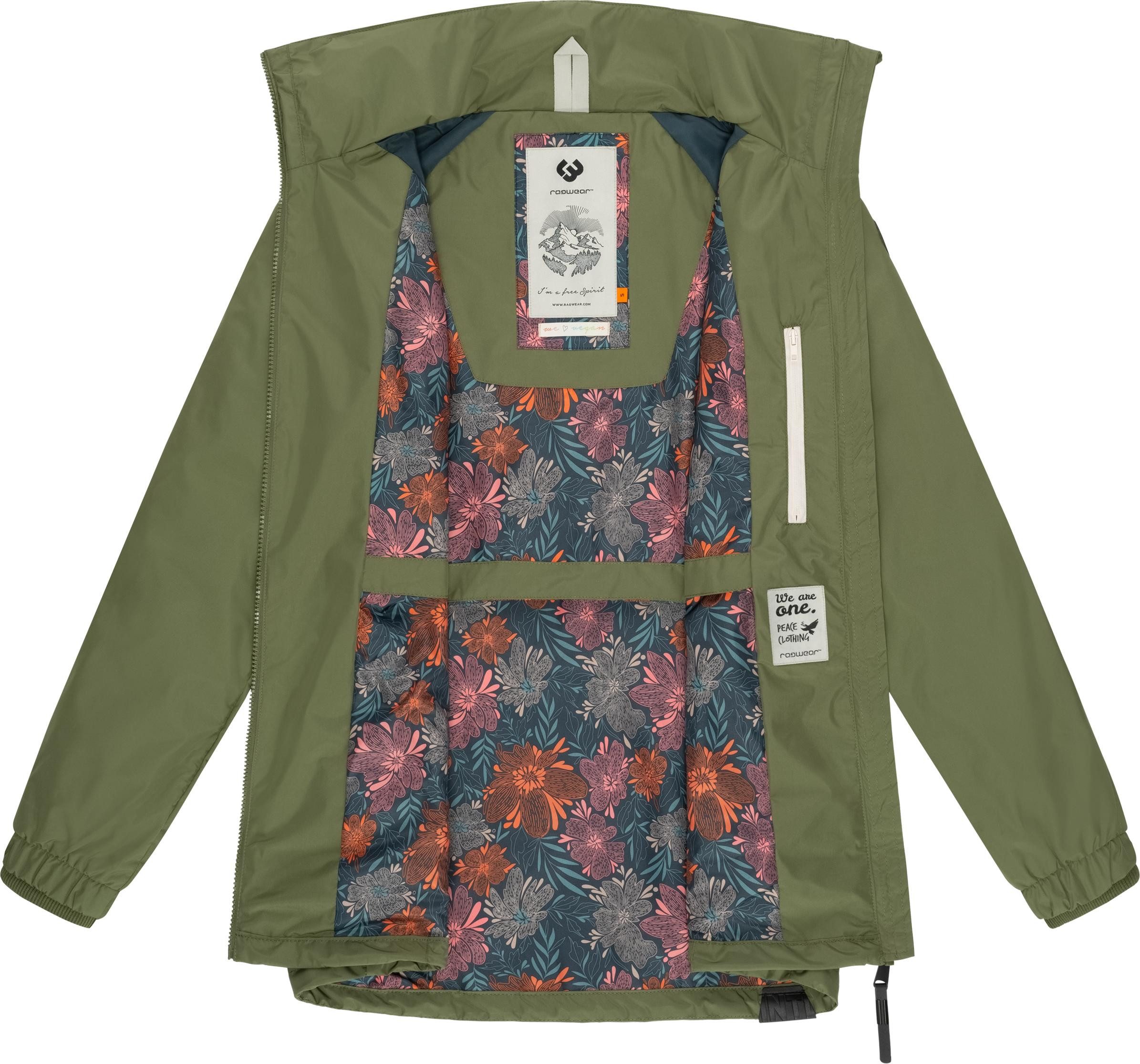 Ragwear Outdoorjacke Tacy wasserdichte Damen Übergangsjacke mit hohem Kragen