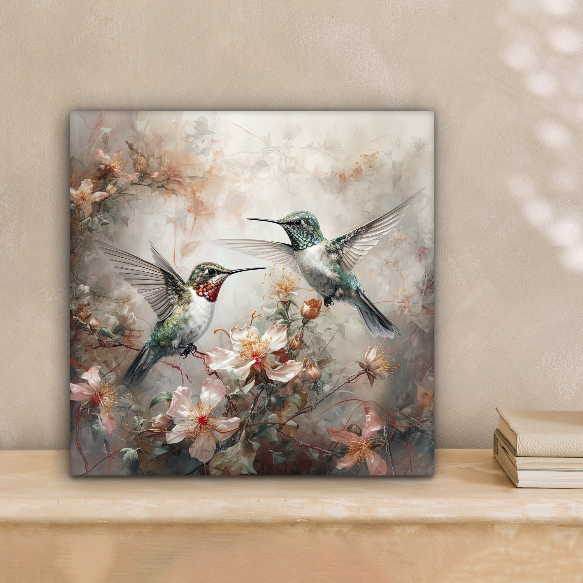OneMillionCanvasses® Leinwandbild Kolibri - Vögel - Blumen - Pflanzen, Foto günstig online kaufen