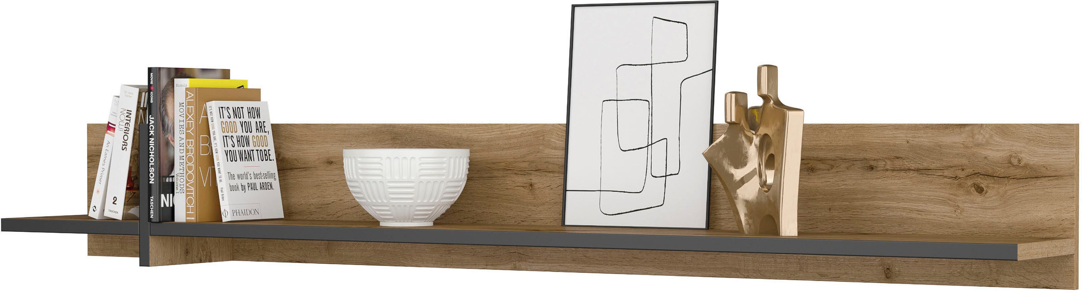 OTTO home Wandboard Cross,Breite 180 cm, moderne Wandregal, Hängeregal mit viel Stauraum