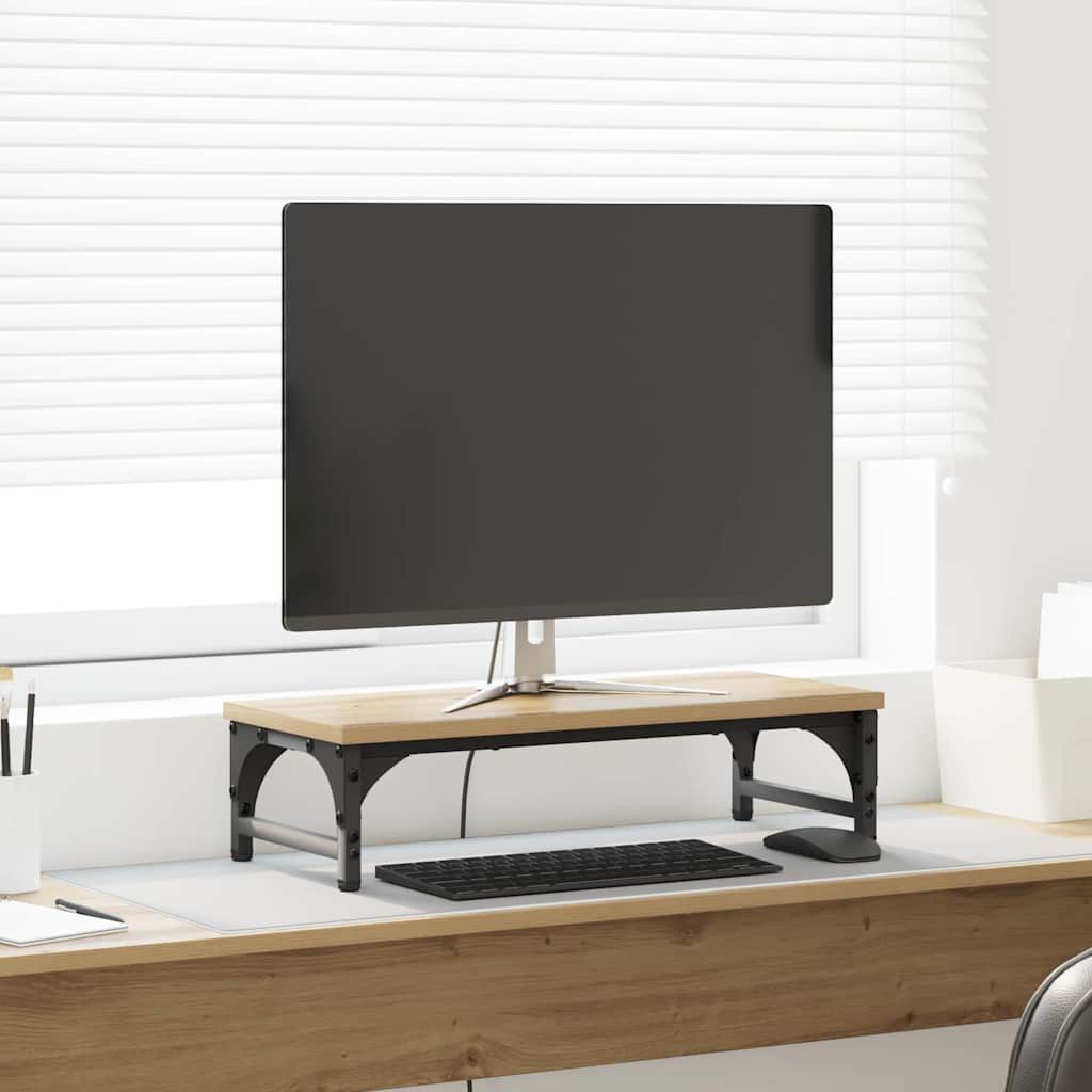 vidaXL Monitor-Halterung Monitor Halterung Artisan-Eiche 55 x 23 x 14 cm Holzwerkstoff, (1-tlg)
