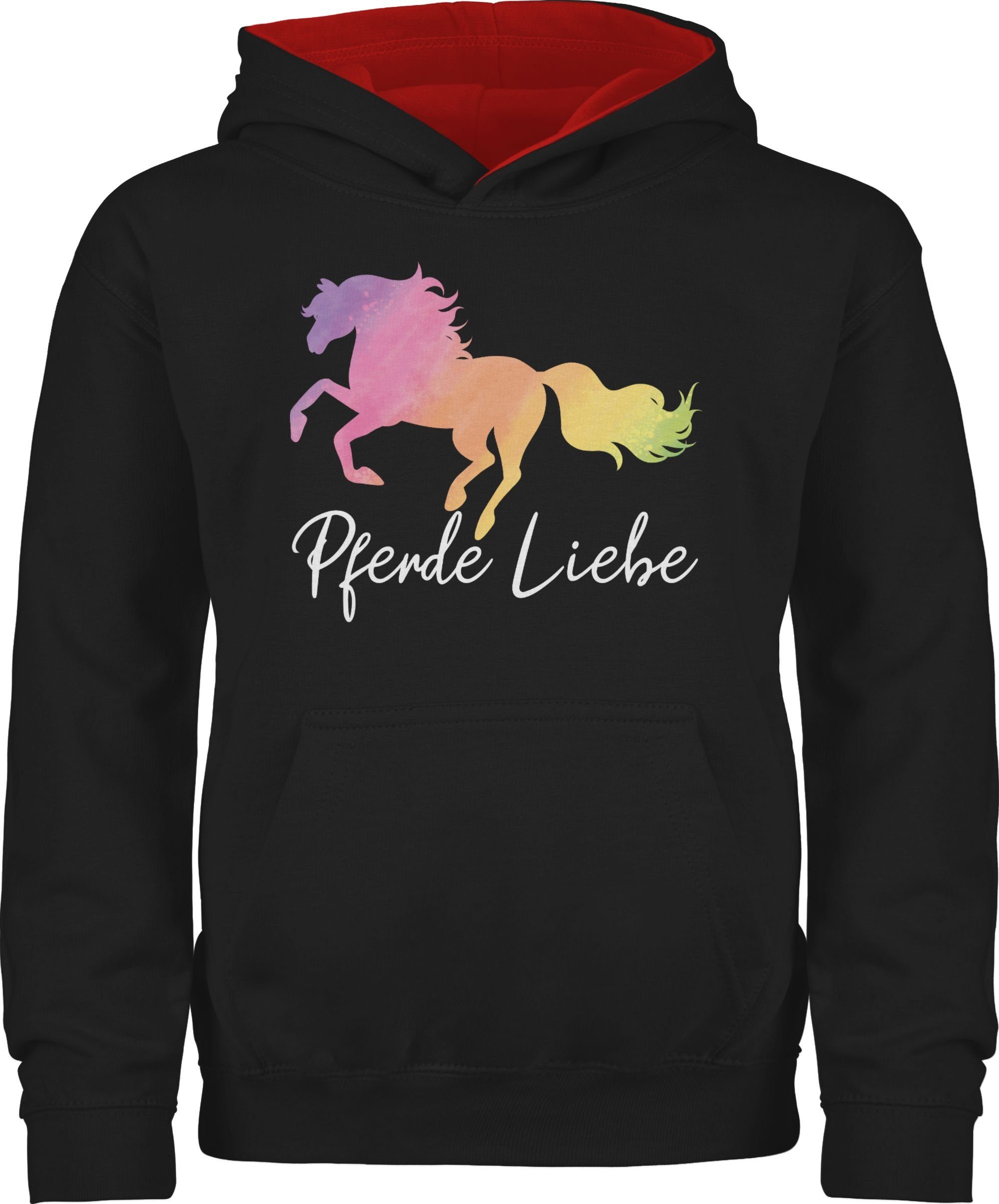 Shirtracer Hoodie Pferde Liebe mit buntem Pferd Pferd