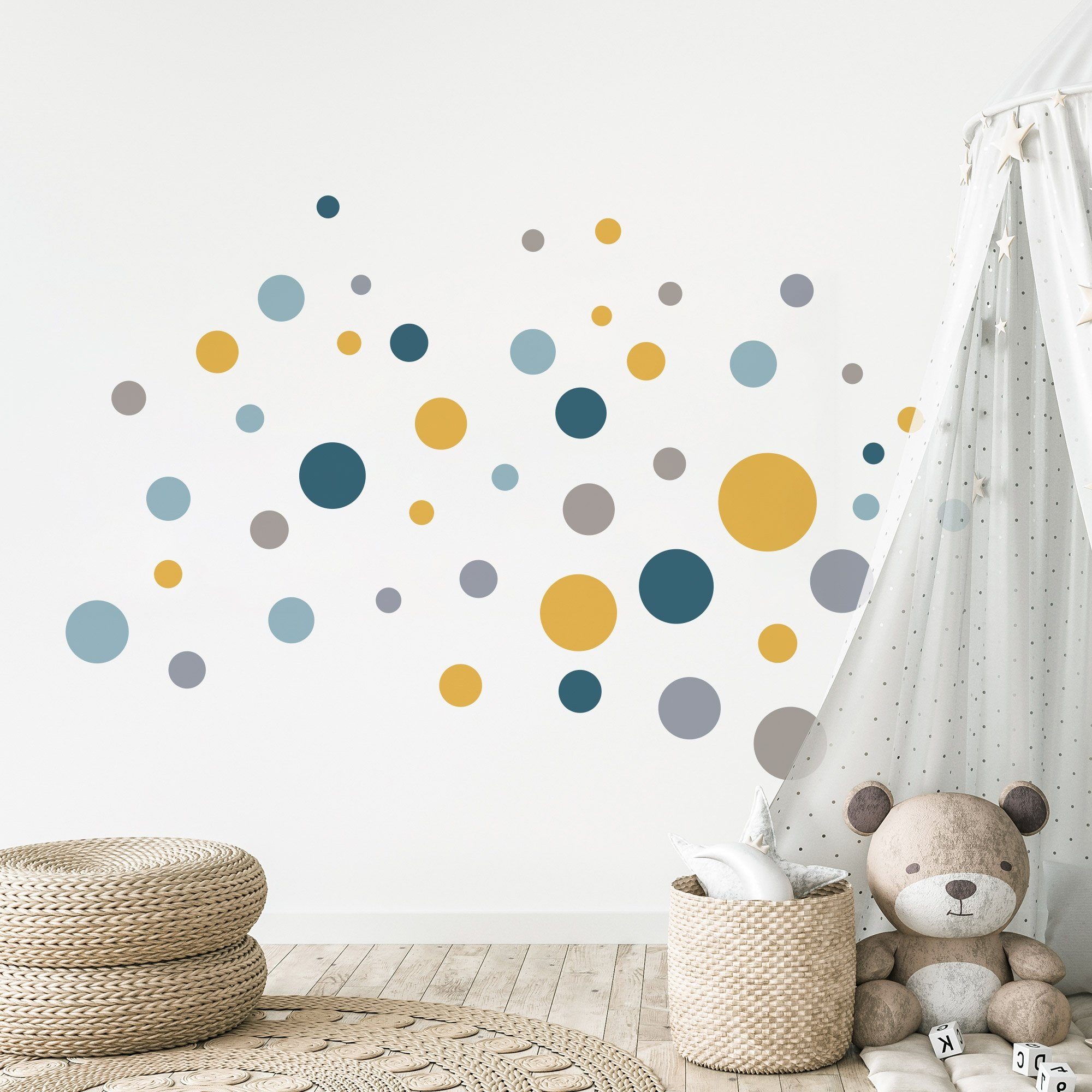 GRAVURZEILE Wandtattoo im Kreise Design - Kinderzimmer - Wandsticker Wandaufkleber -