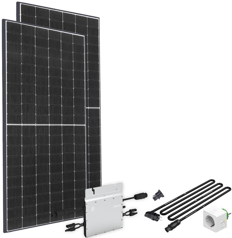 offgridtec Solaranlage Solar-Direct 830W HM-800, 415 W, Monokristallin, Schukosteckdose, 5 m Anschlusskabel, ohne Halterung mit Stromzähler
