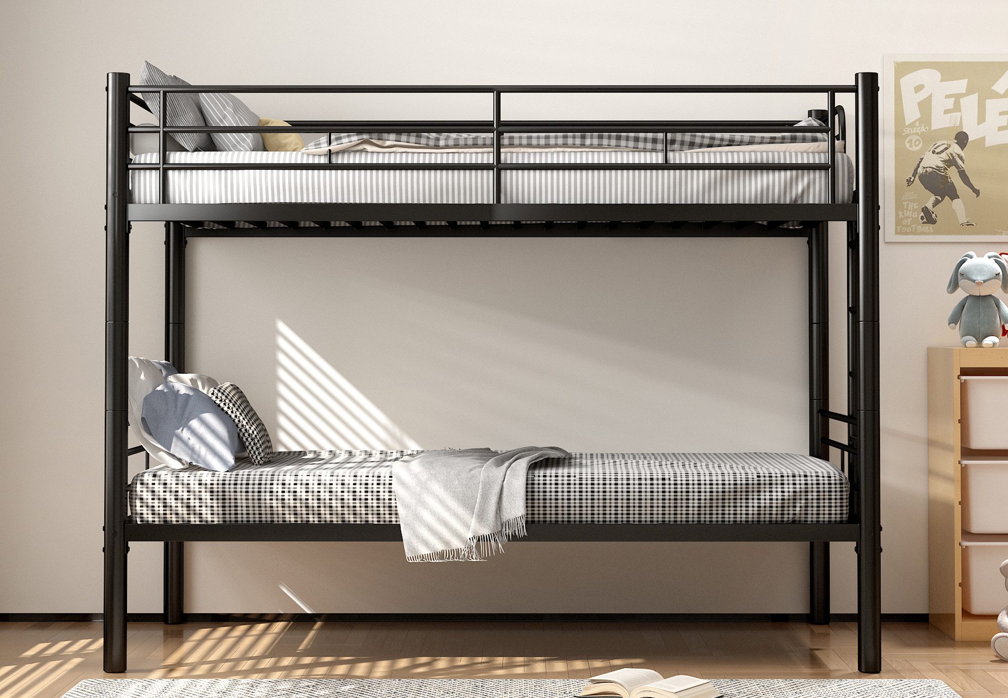 Drenice Etagenbett 90x200cm, kinderbetten 90x200cm, Eisenbett, Umbaubar zu günstig online kaufen