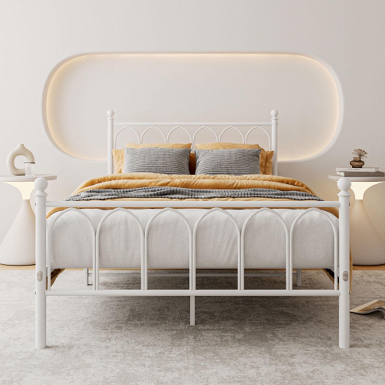 OKWISH Metallbett Metallbett Einzelbett Jugendzimmer mit Lattenrost ohne Ma günstig online kaufen