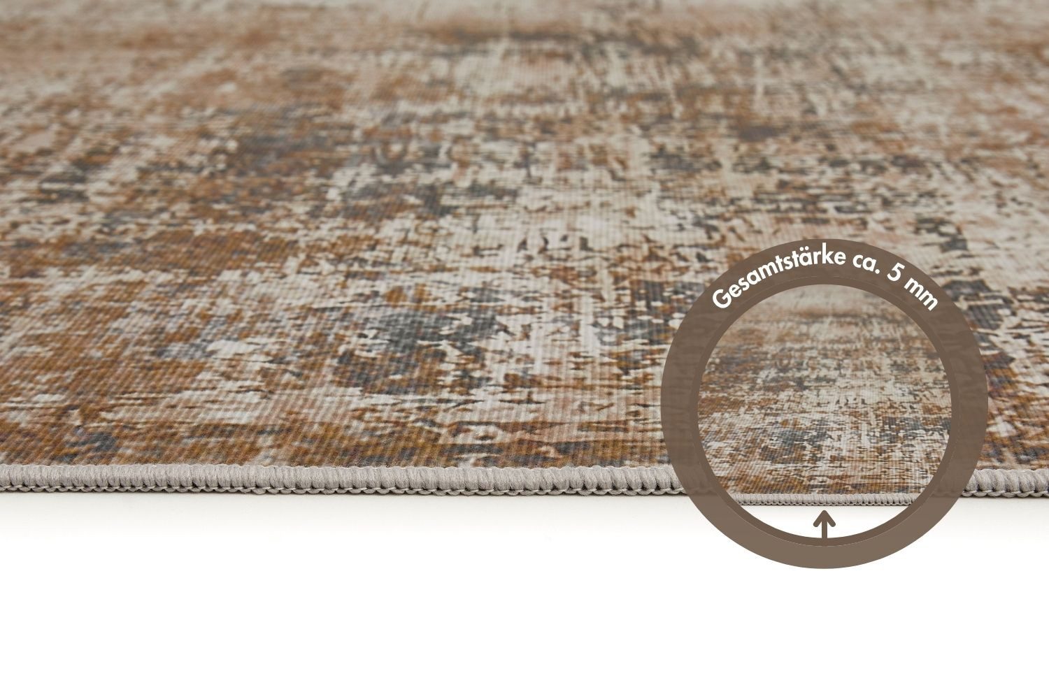 Andiamo Teppich Pila dünner Kurzflorteppich, rechteckig, Höhe: 5 mm, bedruckt, abstraktes Muster, modern, weich, Wohnzimmerteppich – Bild 4 von 5