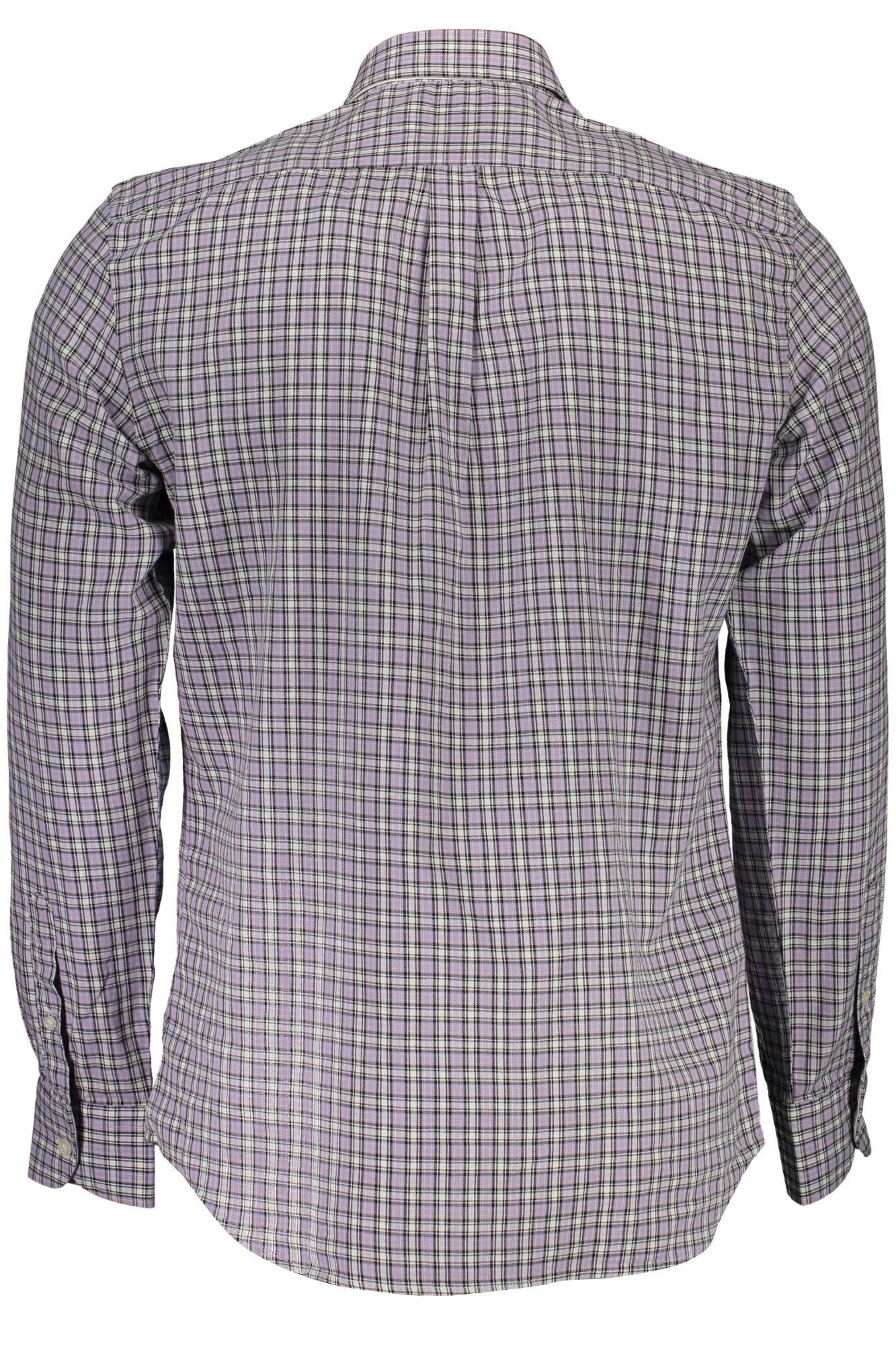 Harmont & Blaine Langarmhemd Violettes Herrenhemd: Regular Fit, Button-Down, Kontrastdetails
