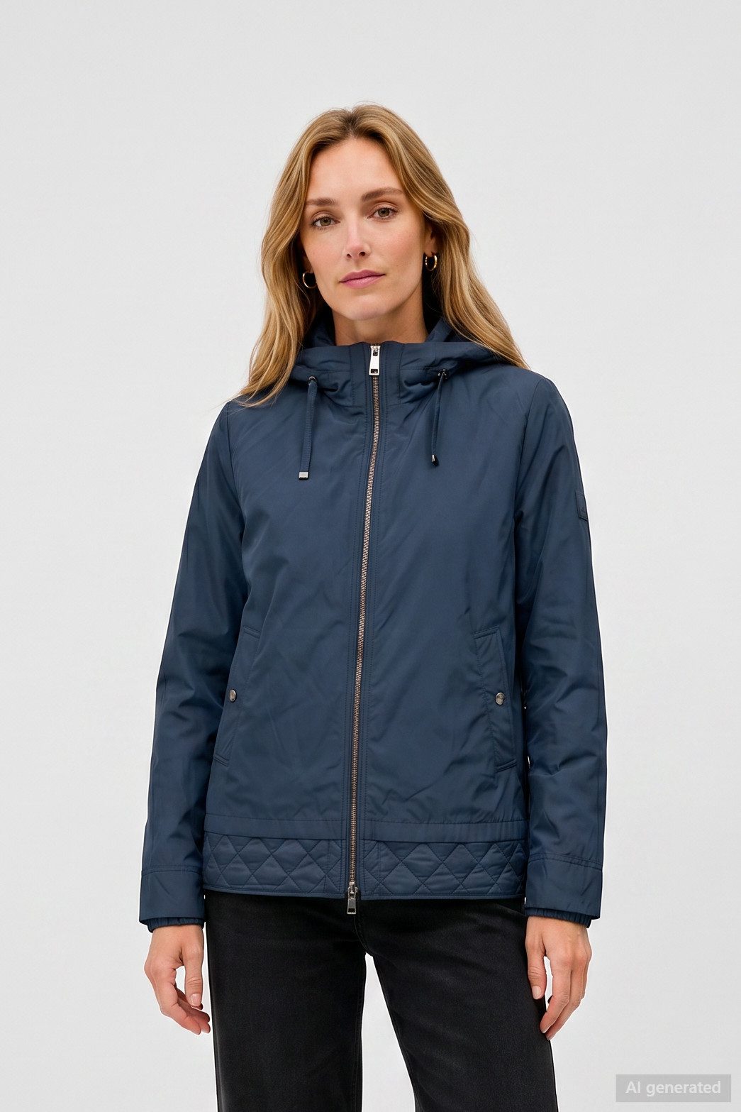 Barbara Lebek Outdoorjacke Damenjacke mit Steppdetails und 2-Wege-Reißverschluss