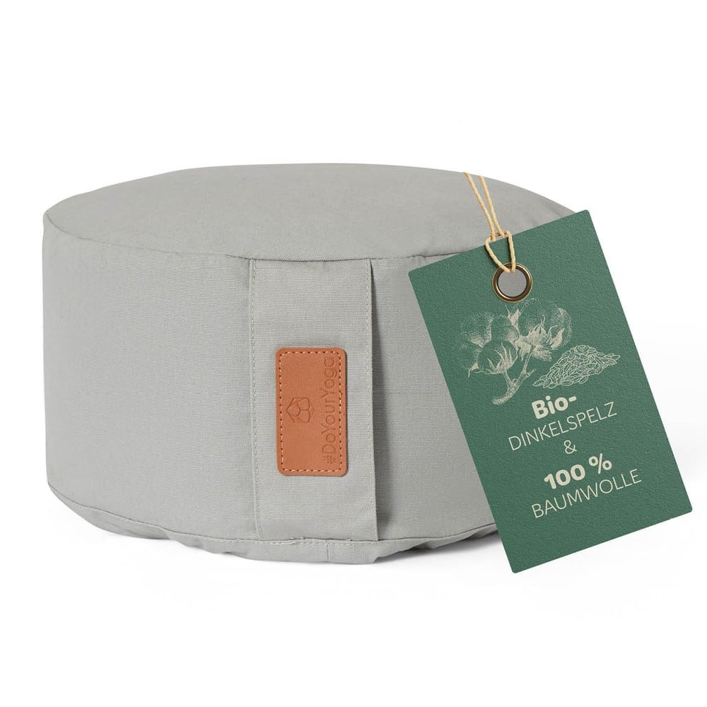 #DoYourYoga Yoga Bolster Vishnu rund - gefüllt mit Bio-Dinkelspelz, Entspannungskissen Yoga Meditation Fitness Therapie 30x30x15 cm