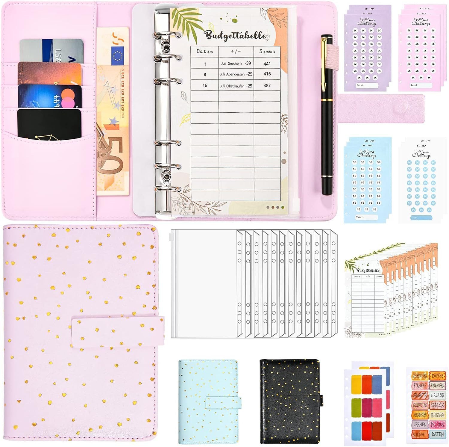 FELIXLEO Tagebuch Budgetplaner – A6-Budgetordner, Ringordner, Geldorganisator
