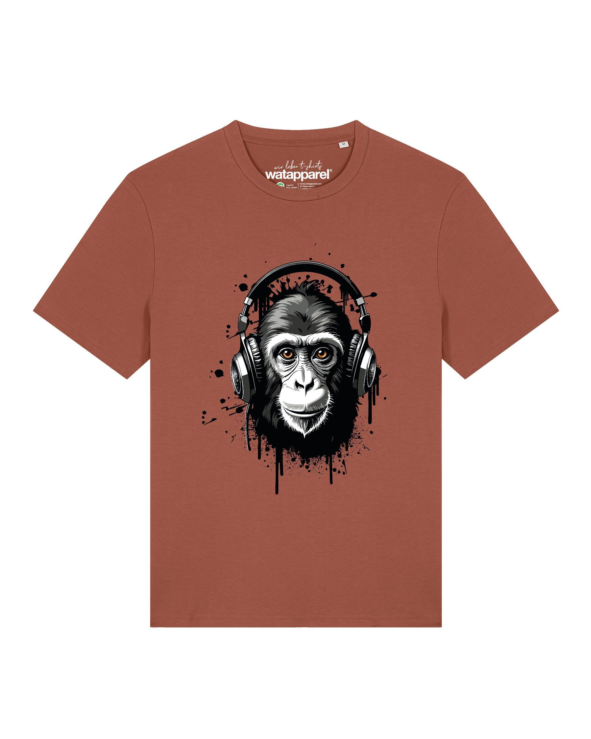 wat? Apparel T-Shirt Affe hört Musik