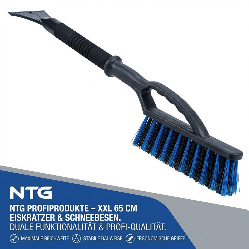 NTG Nutzfahrzeug Technik GmbH Eiskratzer Schneebesen - Eiskratzer XXL 65 cm lang Multifunktionaler Winterhelfer: Perfekt für die Fahrzeugpflege