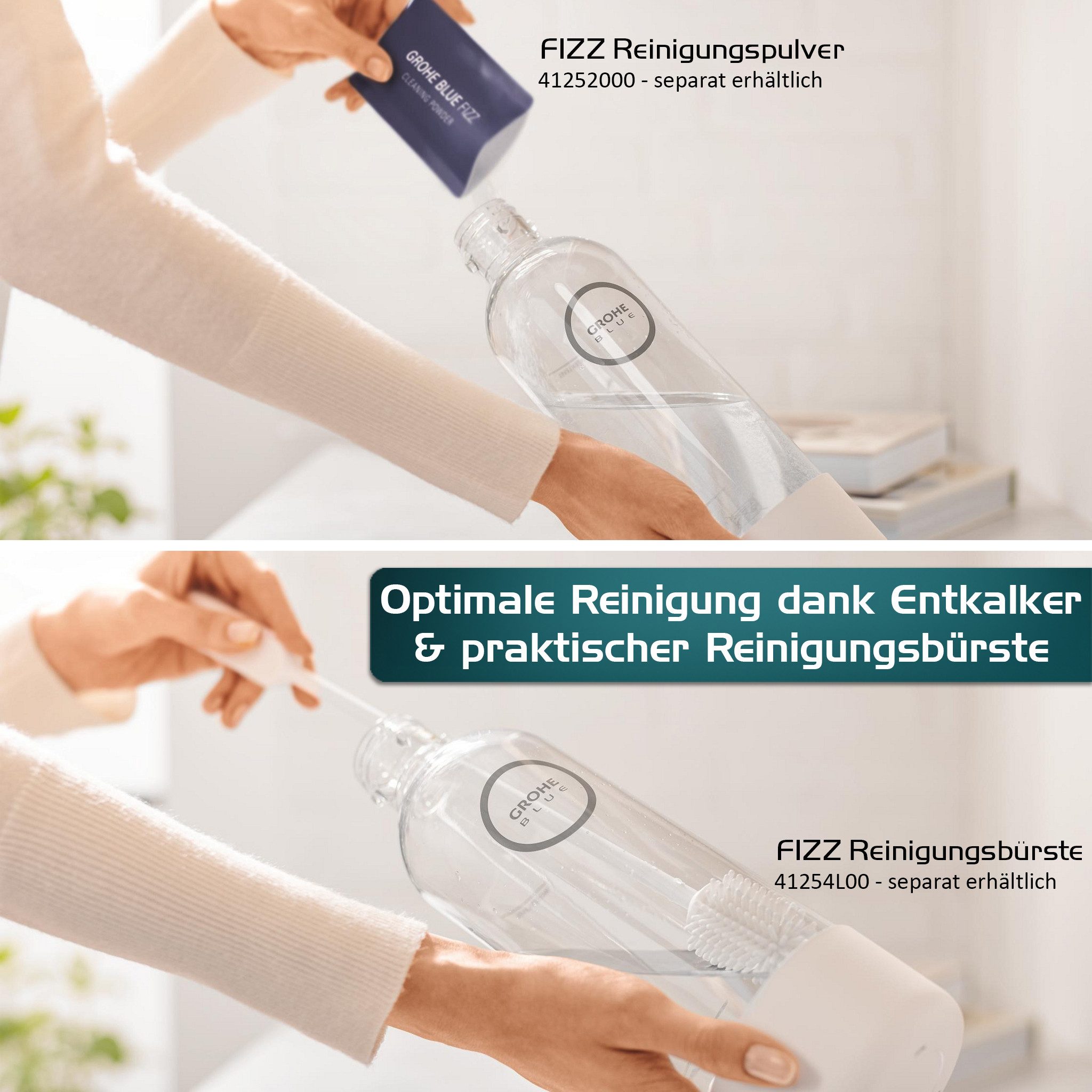 Grohe Wassersprudler Blue Fizz Ersatz-Wasserflasche, schwarz (41250K00)