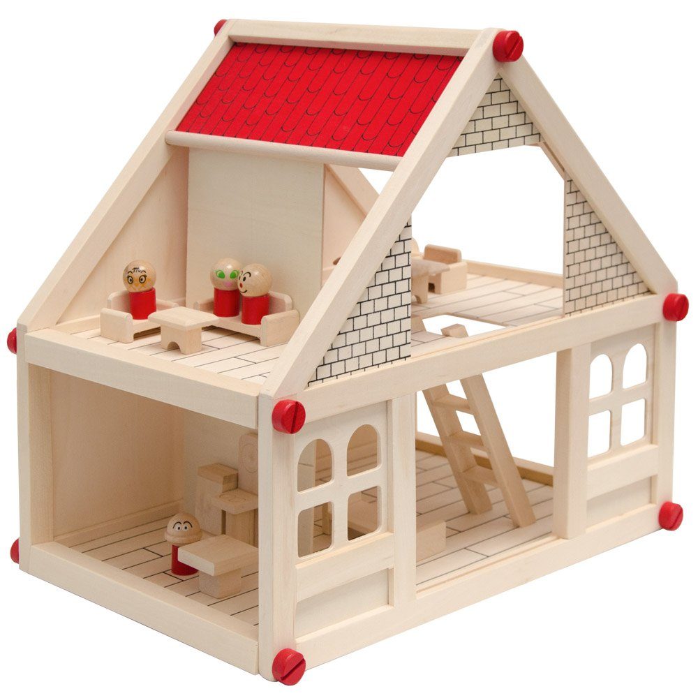 eyepower Puppenhaus Puppenhaus aus Holz für Kinder, 2-stöckig, Möbel  Puppenstube 40x29x38cm