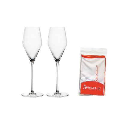 SPIEGELAU Champagnerglas »Definition Champagnergläser + Poliertuch 250 ml«, Glas