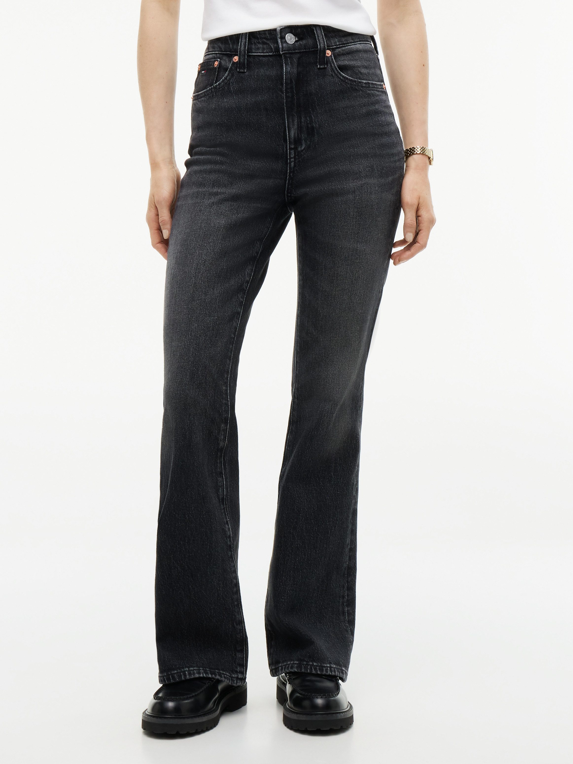 Tommy Jeans Bootcut-Jeans SYLVIA HIGH RISE BOOTCUT DJ0187 Baumwollmischung