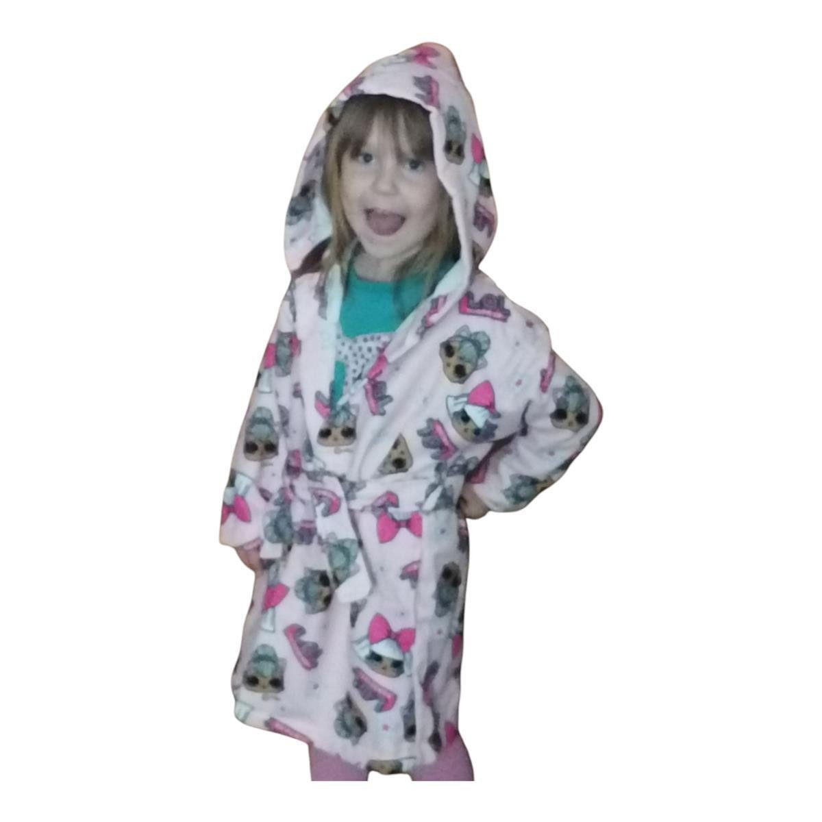 L.O.L. SURPRISE! Kinderbademantel L.O.L. Surprise Bademantel Mädchen Rosa mit Kapuze, Größen 98-128, Polyester
