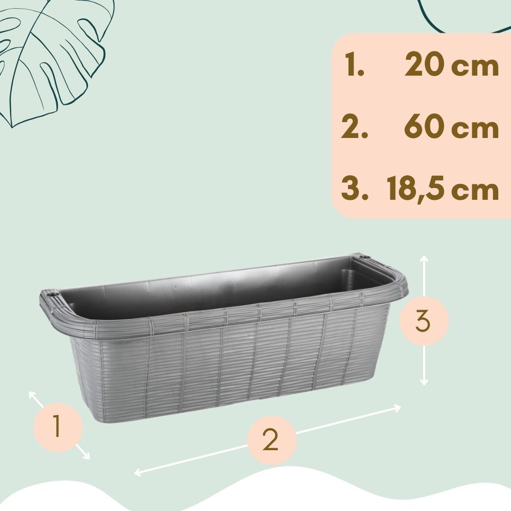GarPet Balkonkasten 4x Blumen Kasten Balkon günstig online kaufen