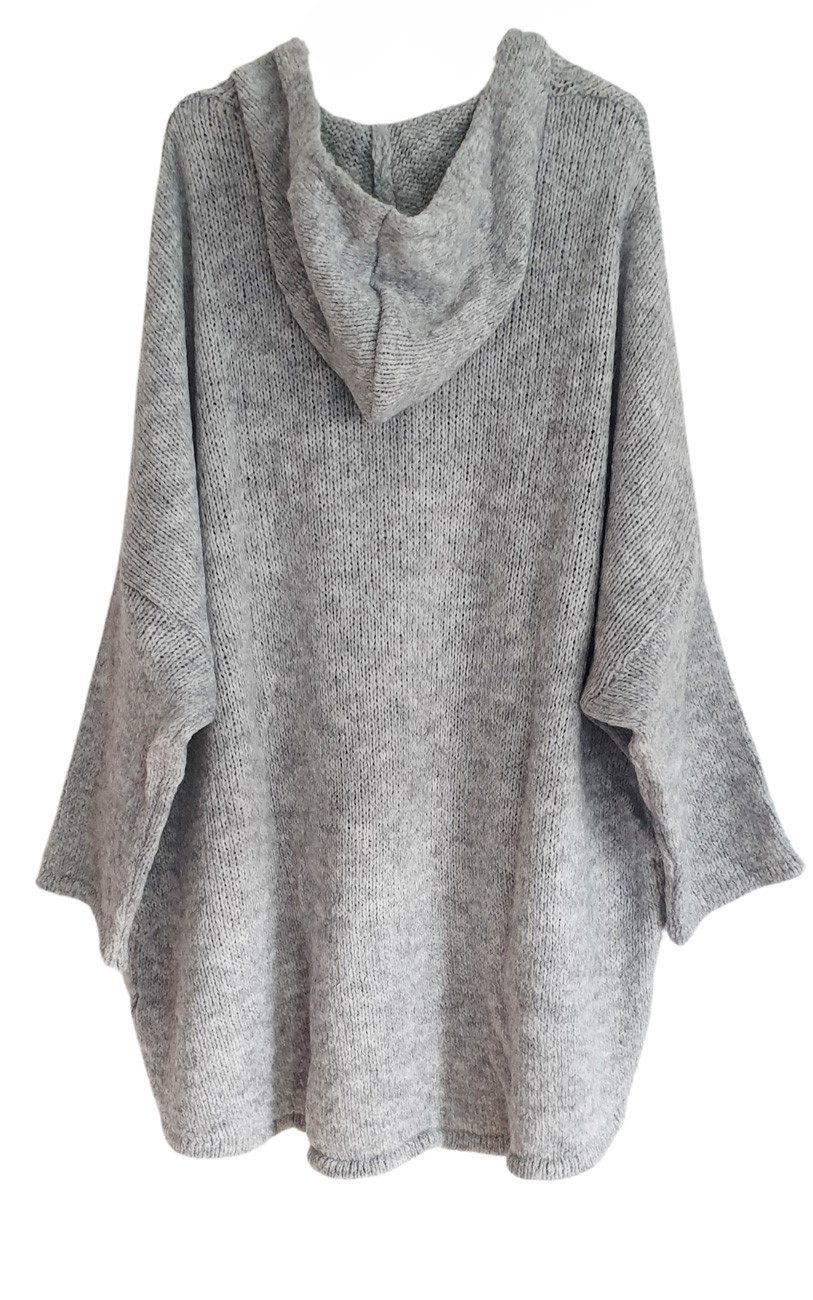 Charis Moda Hoodie Strickpullover asymmetrischer Schnitt günstig online kaufen