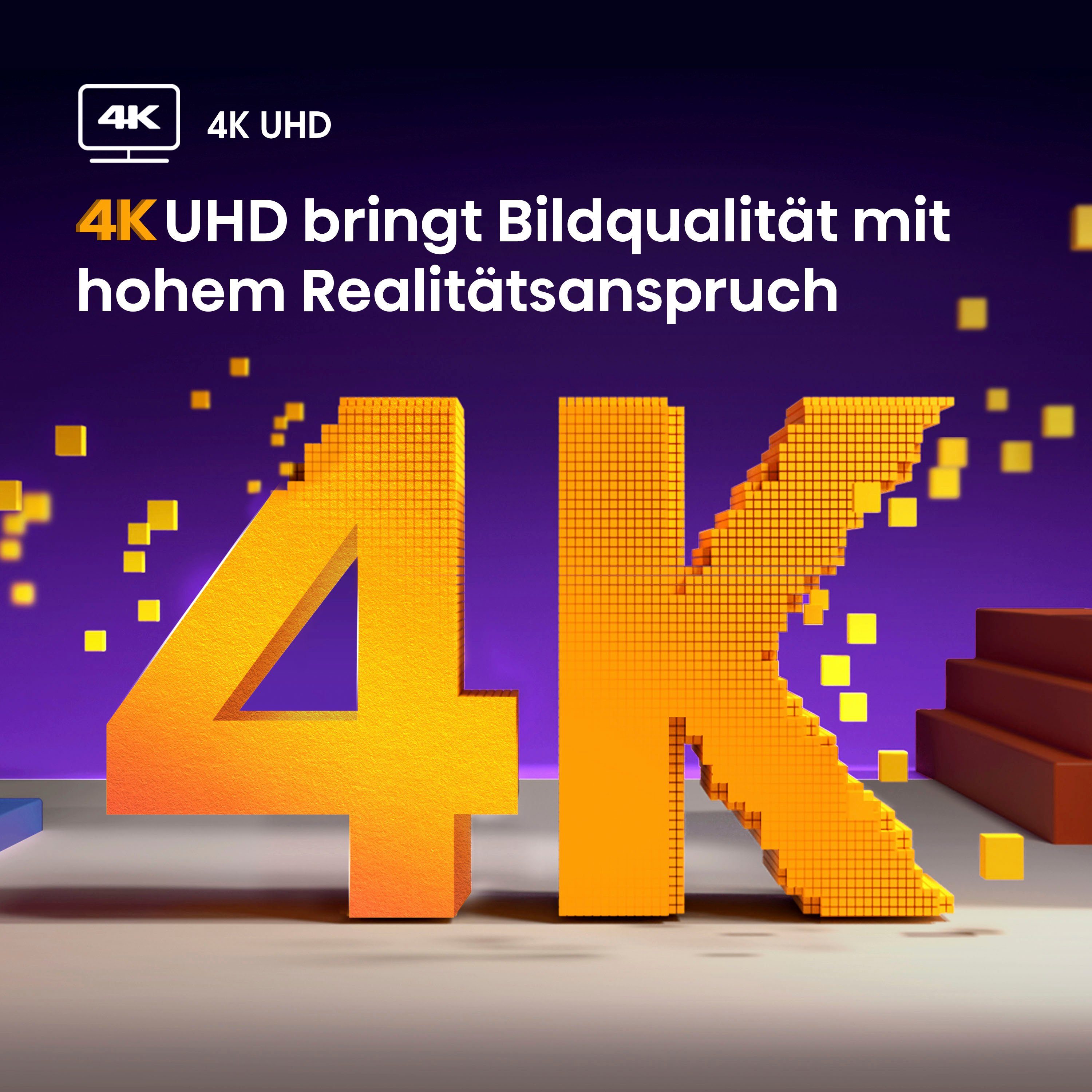 Smart-TV, LED-Fernseher 4K Dolby Smart-TV, Zoll, (146 DVB-C/S/S2/T/T2) Tuner Ultra Hisense HD, cm/58 Triple 58E61KT Vision,