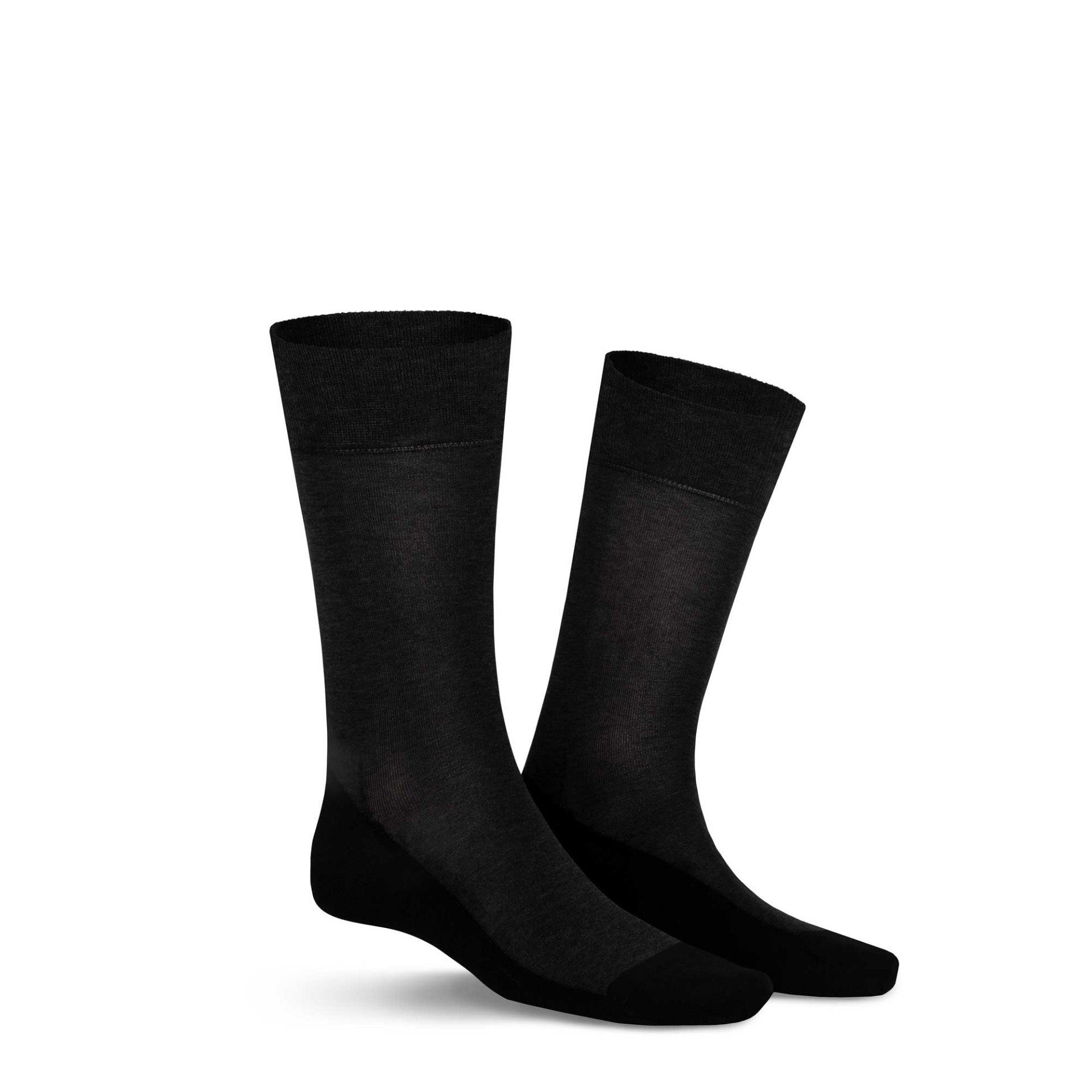 8130 mel. Funktionssohle Socken GEORGE aus Herren Anthra (1-Paar) Basicsocken mit Baumwolle feiner KUNERT
