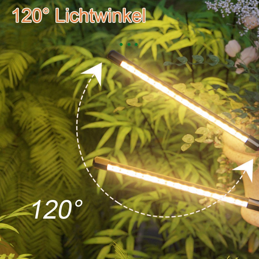Pflanzenlampe wasserdicht 1-5 Clip, ein Timer, für dimmbar, Rosnek Zimmerpflanzen, Köpfe, Vollspektrum, USB,