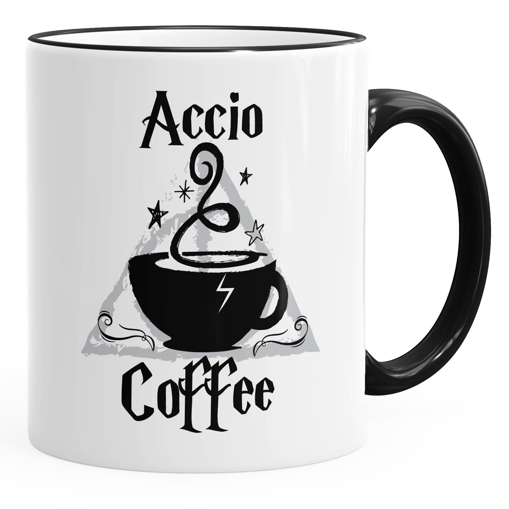 MoonWorks Tasse Kaffee-Tasse Accio Coffee Spruch-Tasse Kaffeetasse Teetasse, Keramik