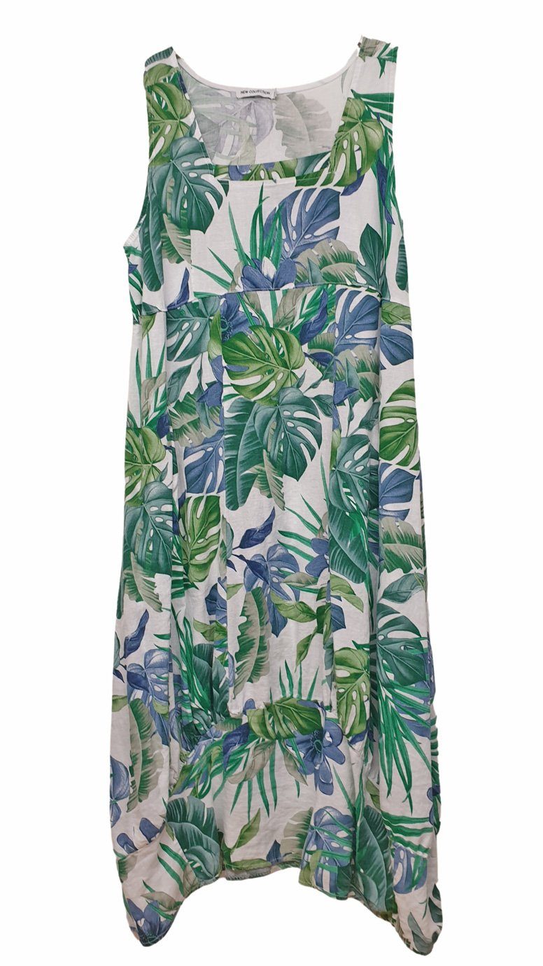 Maxikleid Leinenkleid Maxikleid ohne Arm Exotic Print