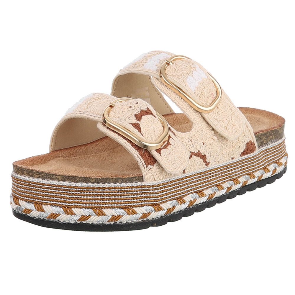 Ital-Design Bequeme Damen Sandalen mit verstellbaren Riemen und Plateau Pla günstig online kaufen