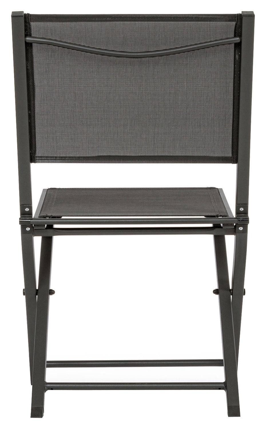 Bizzotto Gartenstuhl ELIN, Aluminium, Textilen, klappbar, Anthrazit