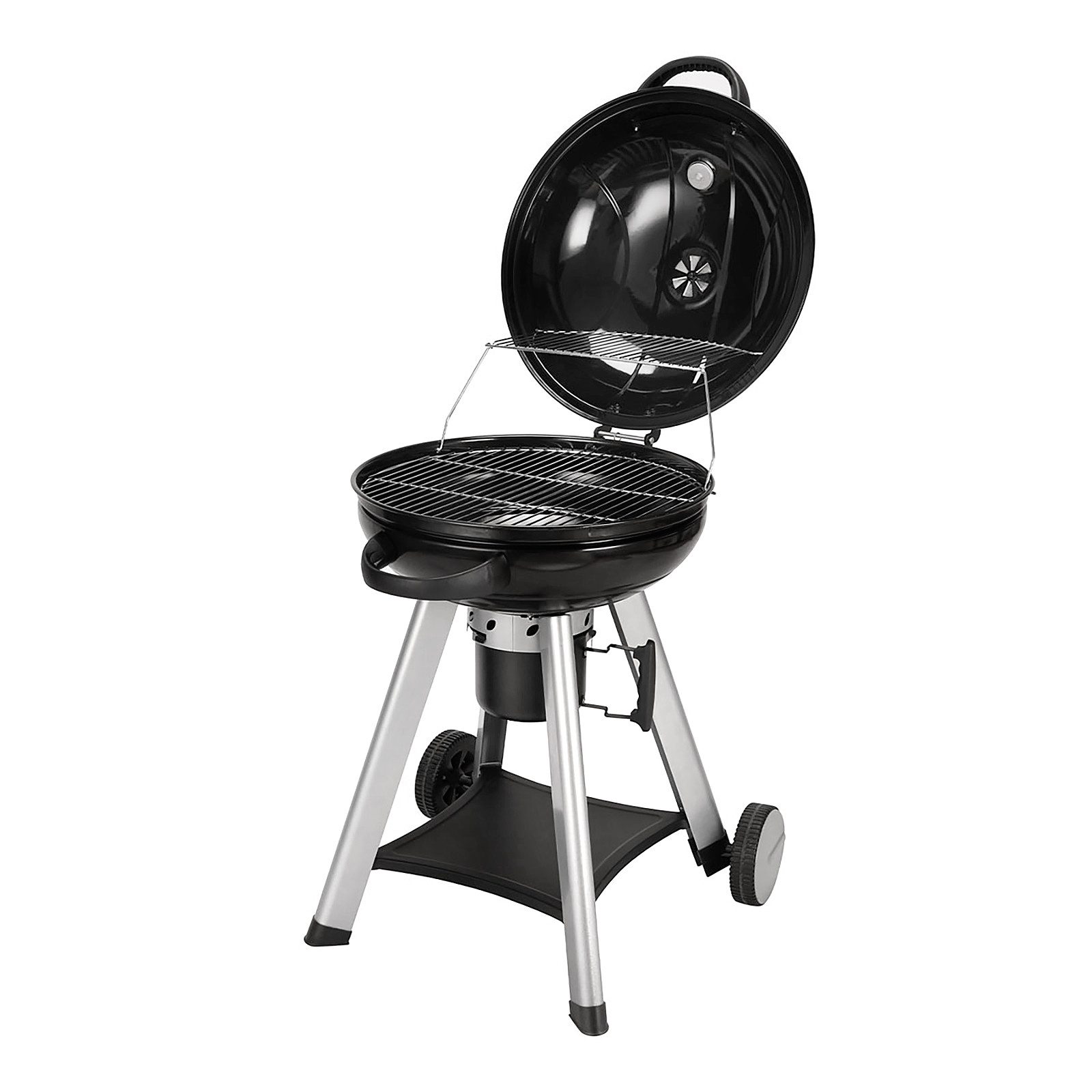 TAINO Holzkohlegrill, Kann mühelos auf- und zugeklappt werden, mit Warmhalterost