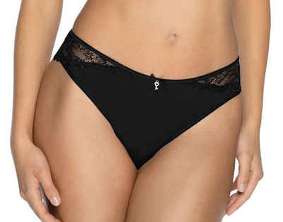 Viania Brasilslip 214060 (0-St., (1-tlg) sexy Brasil der Serie Carmen mit viel und Spitze transparentem Mesh flache Nähte und Abschlüsse Farbe Schwarz