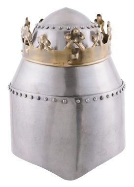 Battle Merchant Ritter-Kostüm Königlicher Topfhelm mit Krone, 1,6 mm Stahl