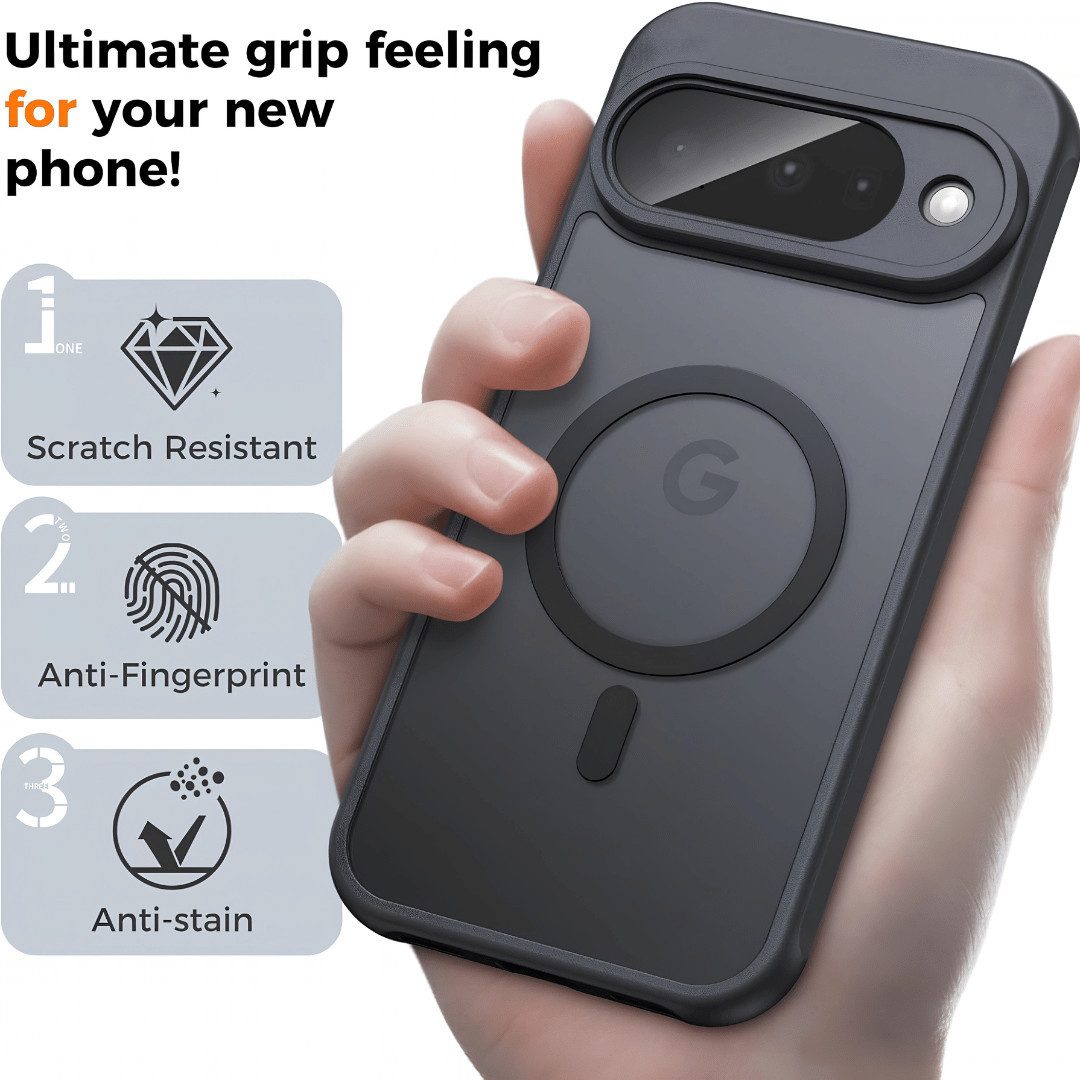 SmartUP Smartphone-Hülle + 2X Schutzglas für Google Pixel 9 Pro Panzerfolie MagSafe Case 9H 6,3, MagSafe-Technologie, integrierter Kameraschutz – Bild 4 von 5