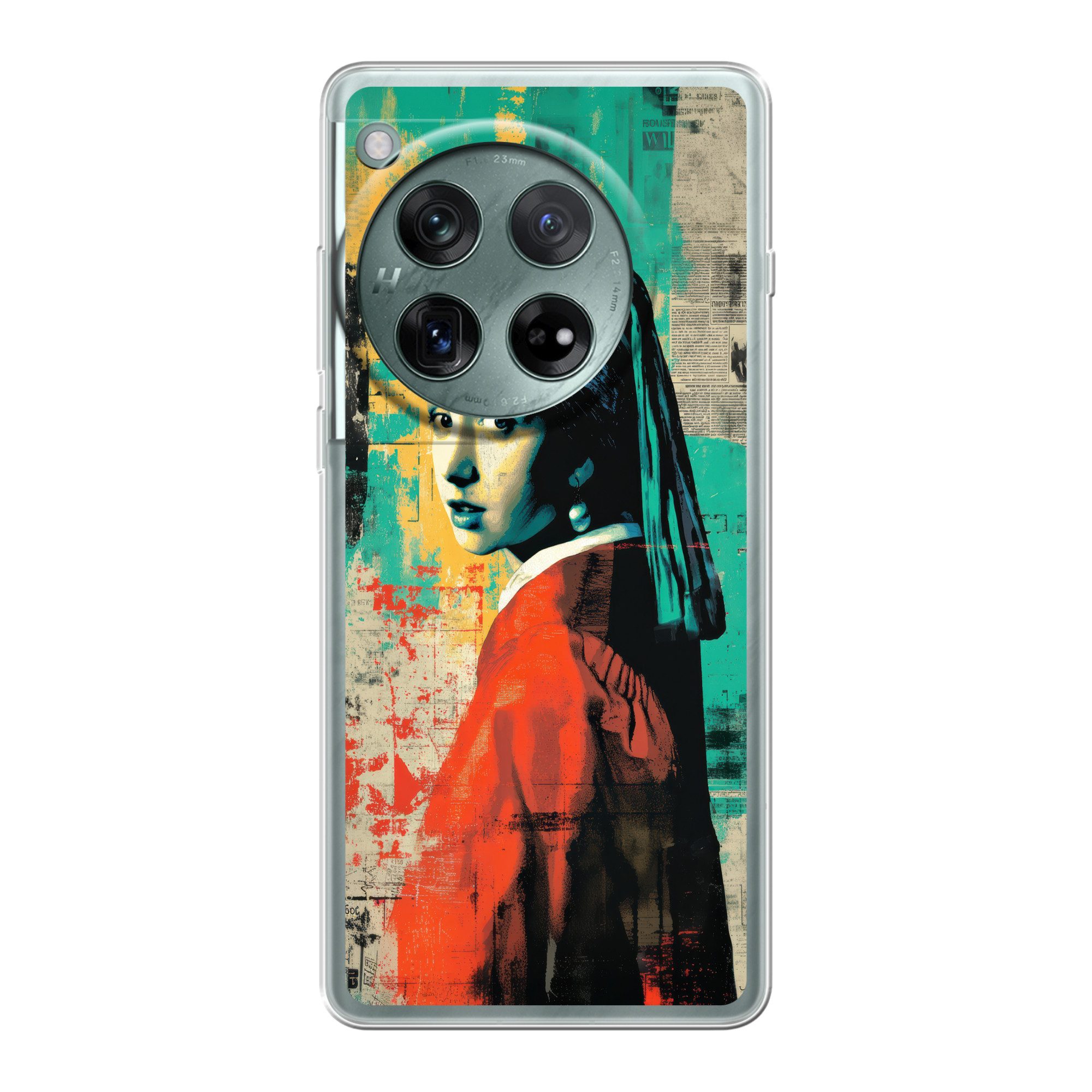 MuchoWow Handyhülle für OnePlus 12 Klassisch - Perlenohrring - Street Art Stil - Farbenfro, Handy Case, Silikon, Bumper Case Dünn