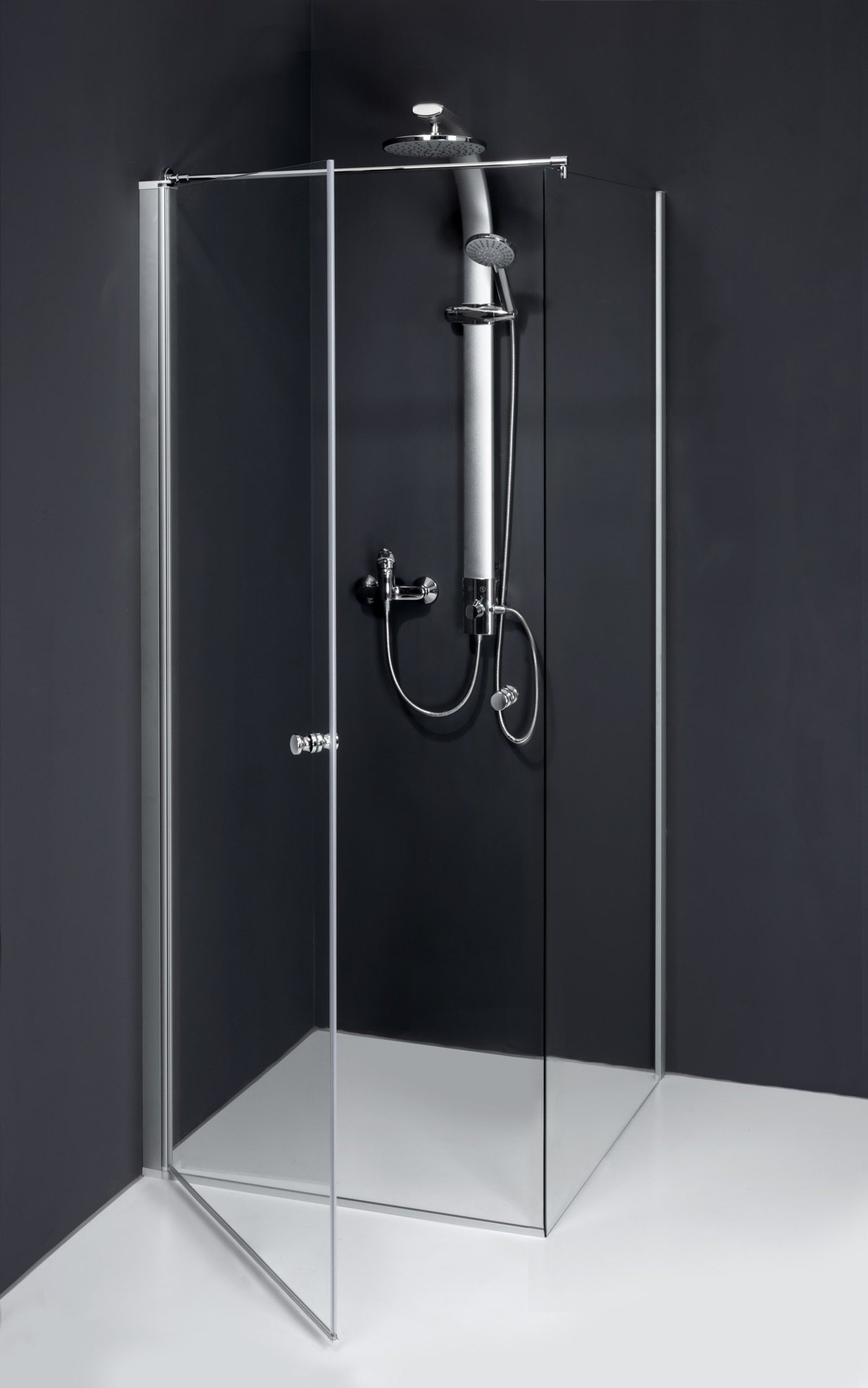 Dusbad Eckdusche Duschkabine Dusbad Vital 5 Pendeltür mit Seitenwand Made in Germany, BxT: 90x90 cm, ESG-Glas