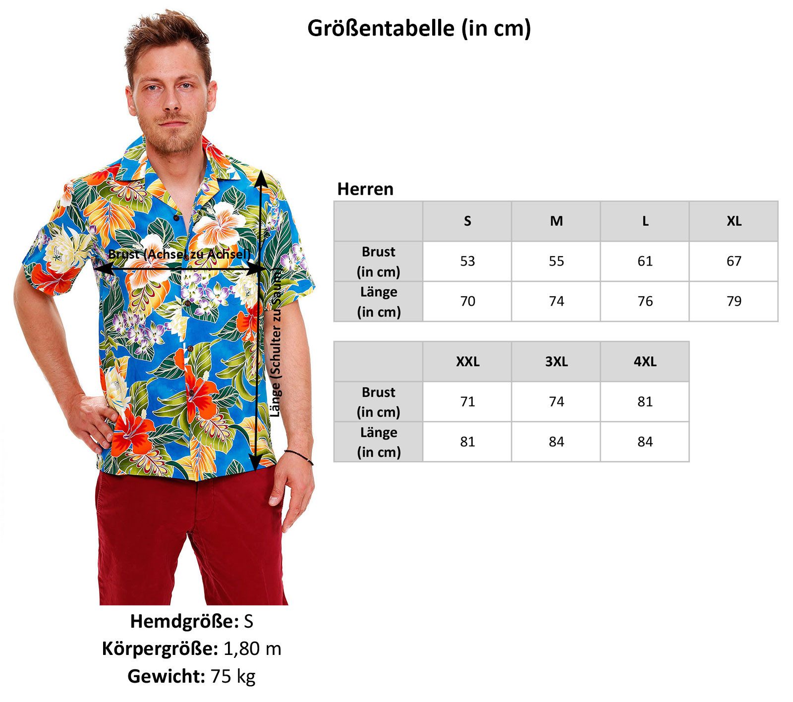 Pacific Legend Hawaiihemd Hot Chili Bier Original Hawaiihemd mit 100% Kokosnuss-Knöpfen