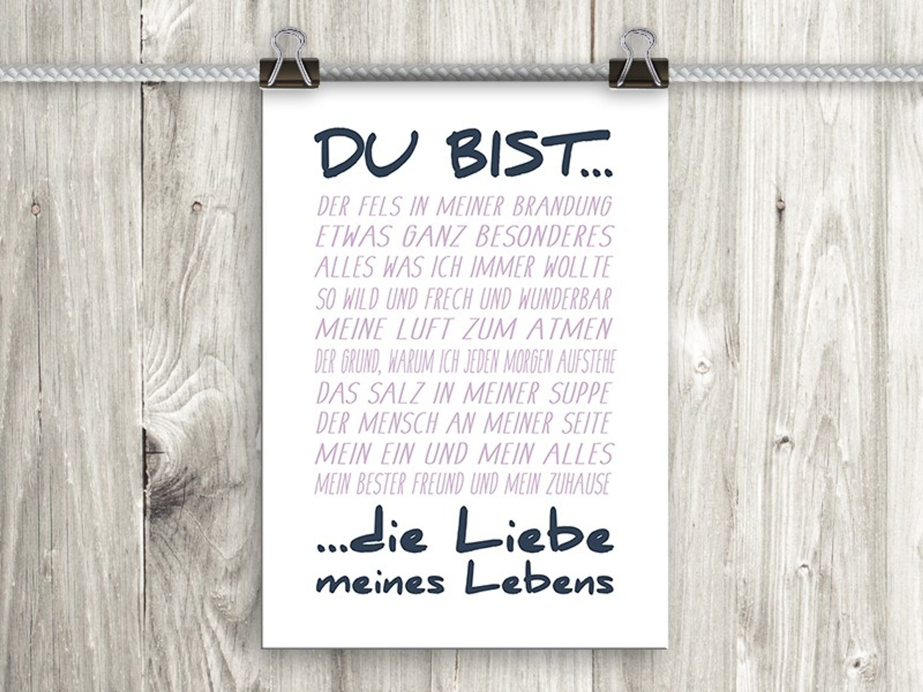 Poster Poster mit Spruch DinA4 Bild Kunstdruck Sprüche Liebe Liebeserklärung